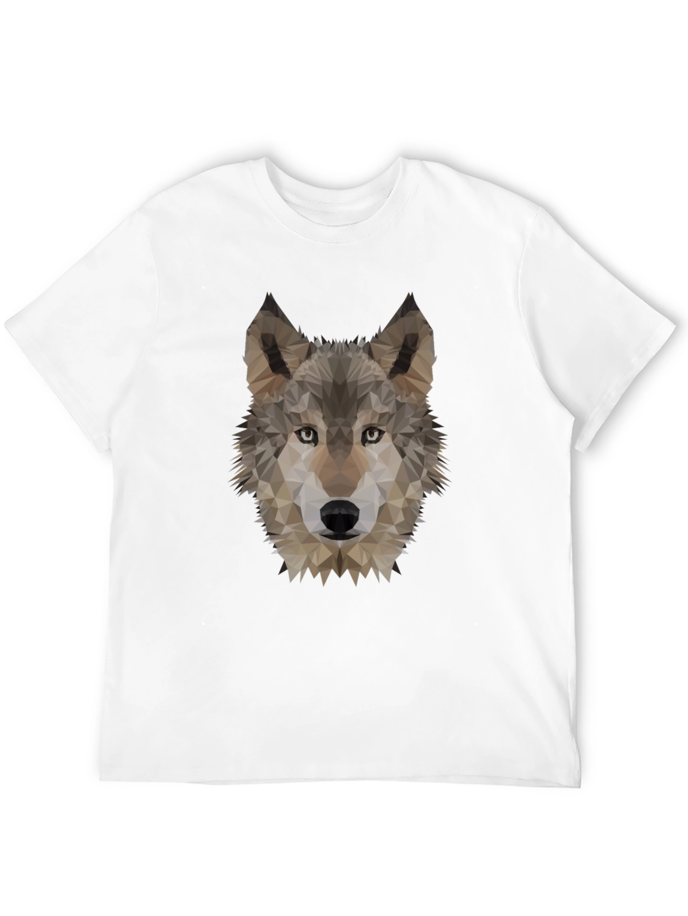Black Geometric Wolf Head Graphic Tee - Black view 12