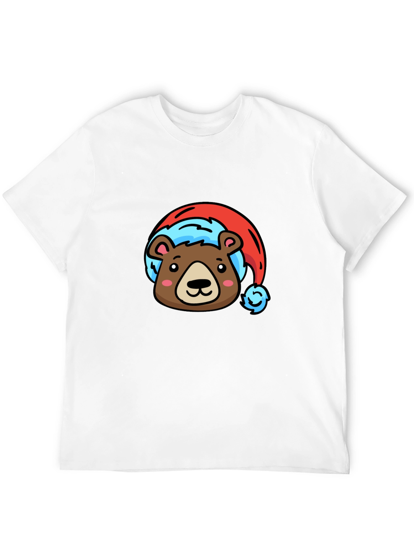 Black Bear Santa Hat Black T-Shirt view 12