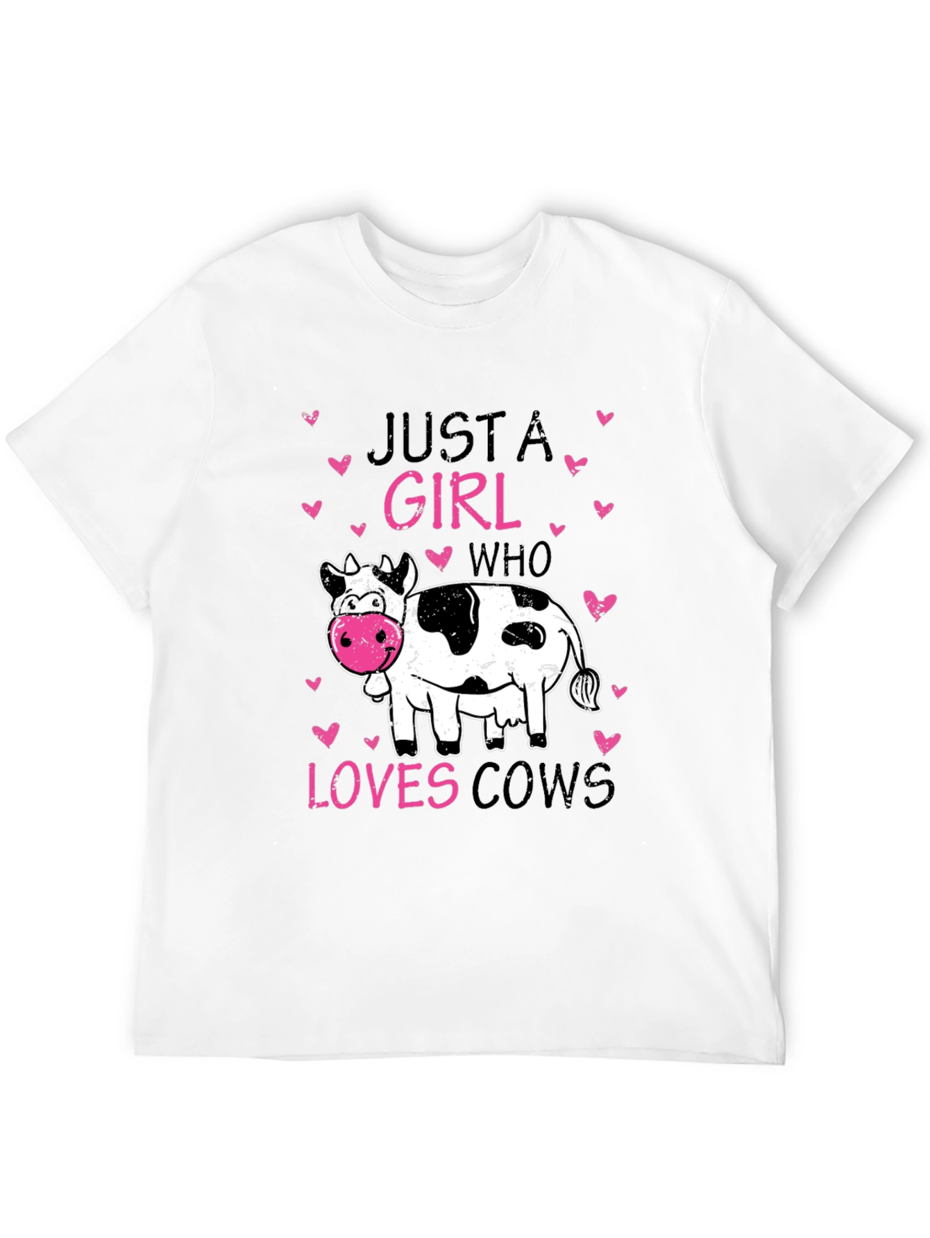 Black Just A Girl Who Loves Cows T-Shirt view 12