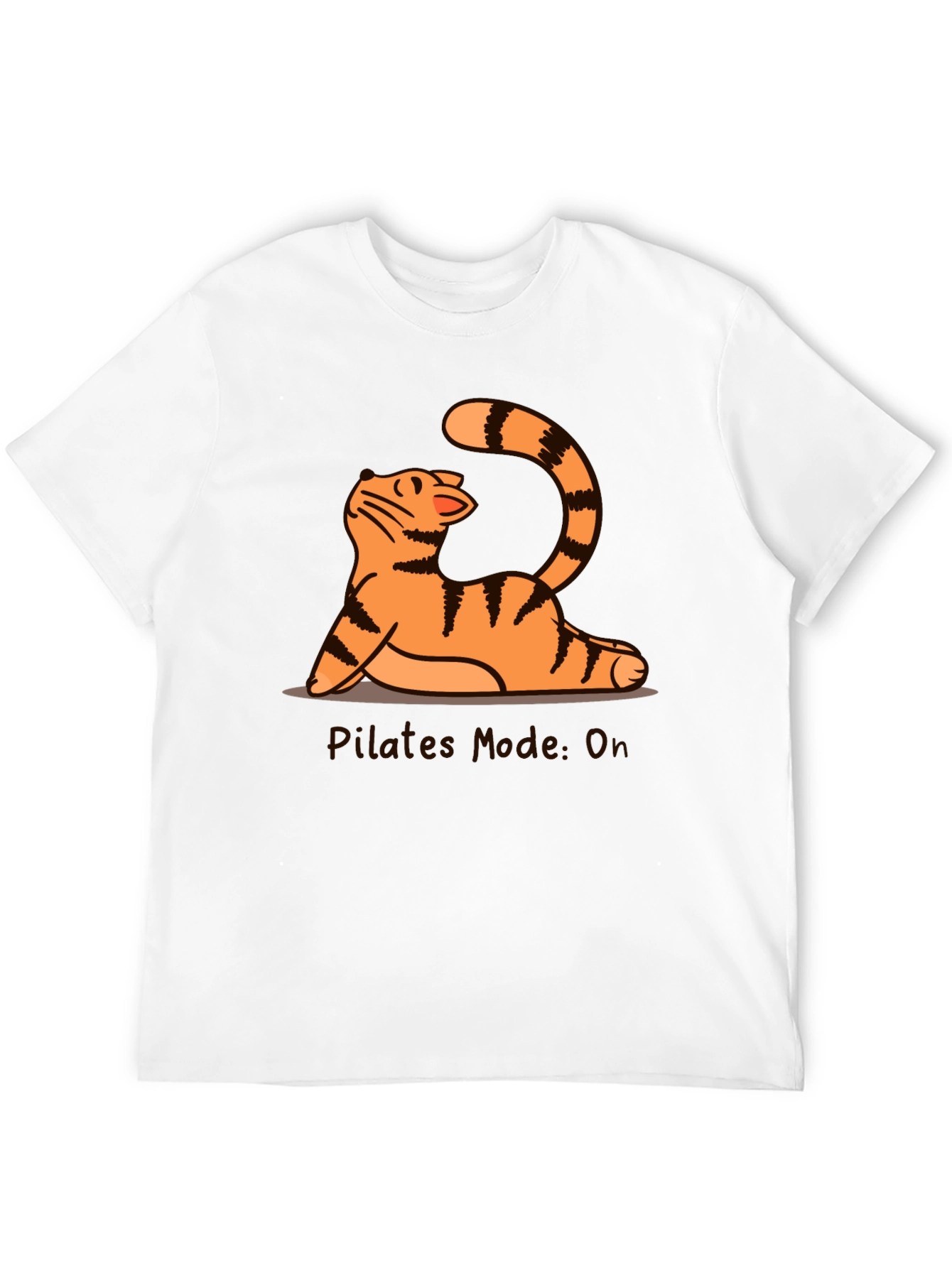 Black Pilates Mode On Cat T-Shirt view 12