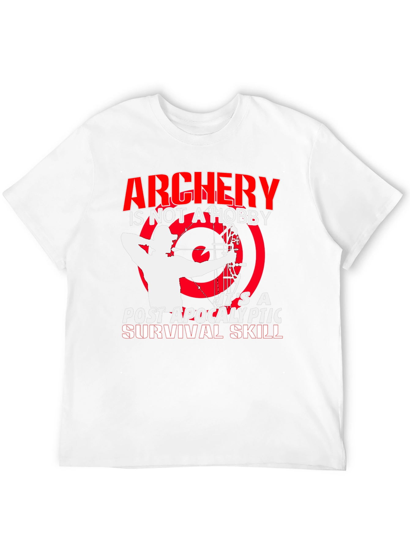 Black Archery Post Apocalyptic Survival Skill Graphic T-Shirt view 12