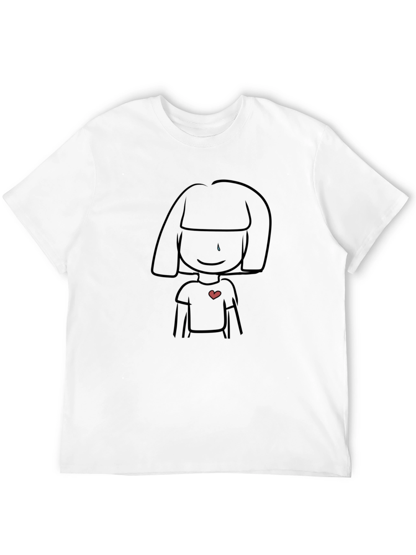 Black Sad Girl Heart Tee - Trendy Graphic T-Shirt view 12