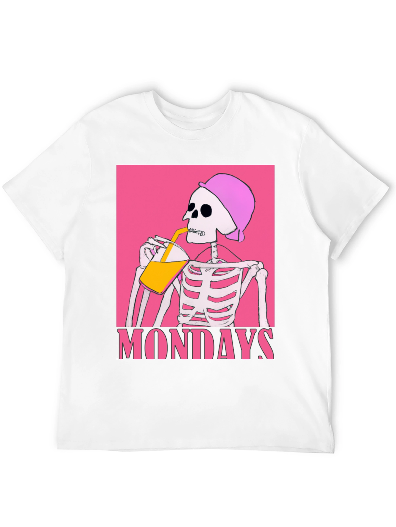 Black Mondays Skeleton Drink Tee - Black Graphic T-Shirt view 12