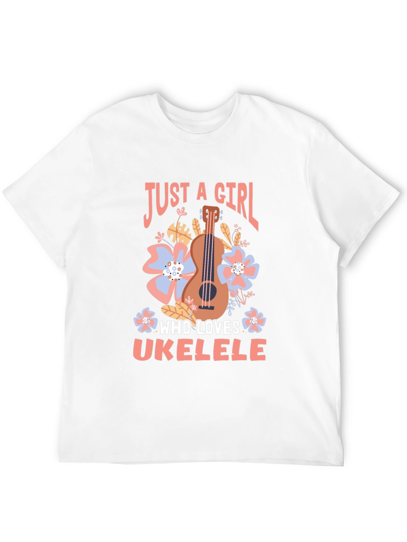 Black Just a Girl Who Loves Ukulele T-Shirt view 12