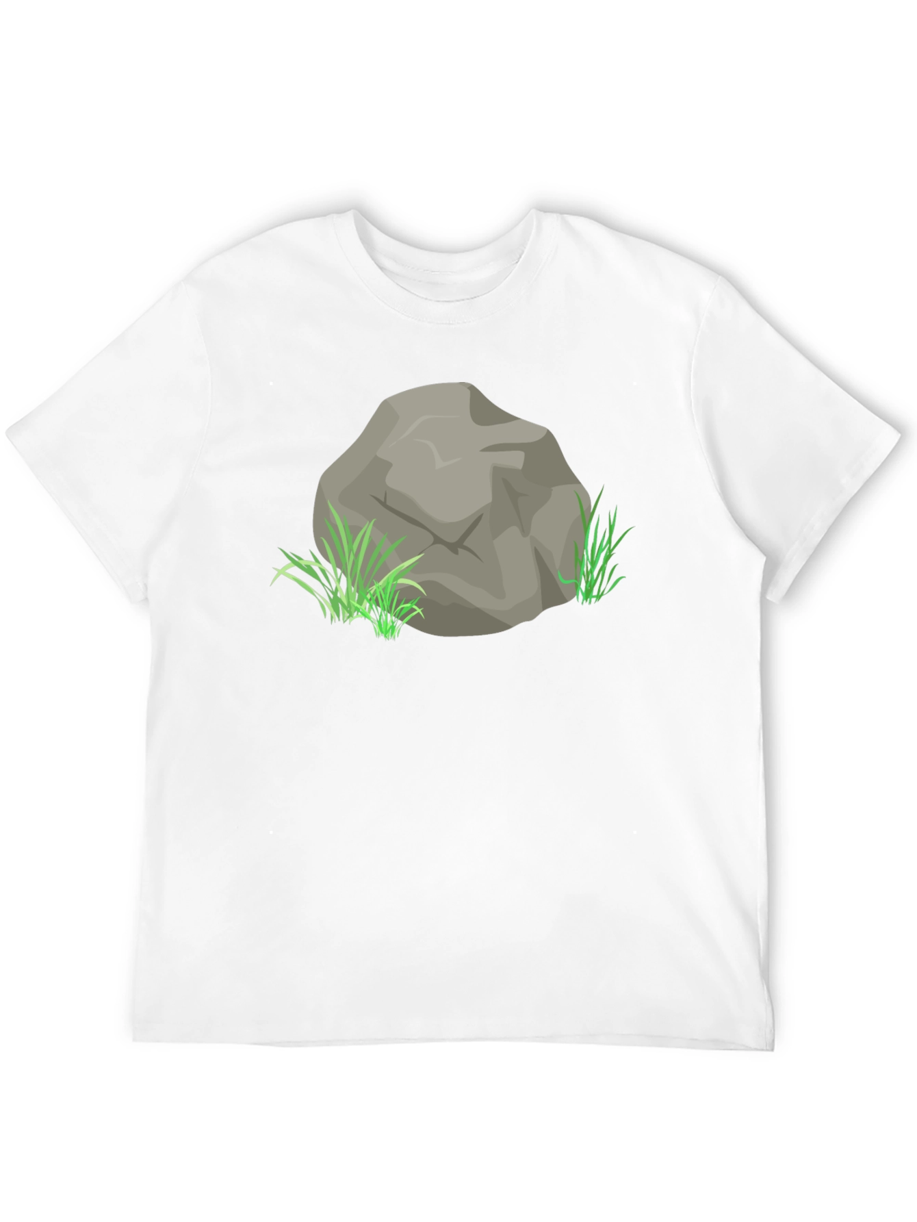 Black Rock and Grass Graphic Tee - Cool Nature Print view 12