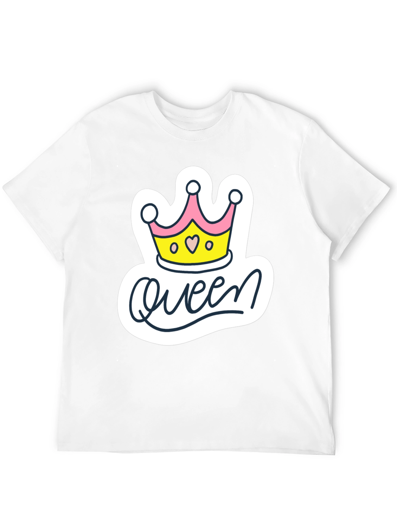 Black Queen Crown Graphic Tee - Black Cotton Casual T-Shirt view 12
