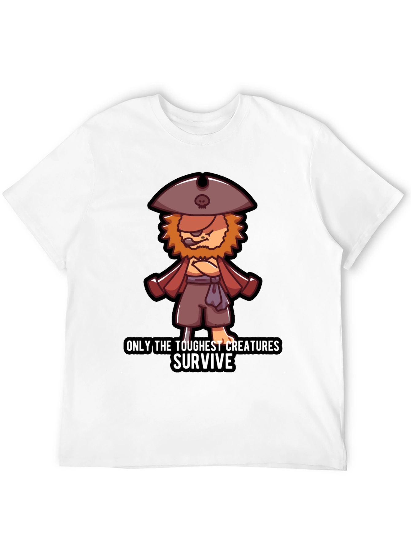 Black Toughest Creatures Pirate Cartoon T-Shirt view 12