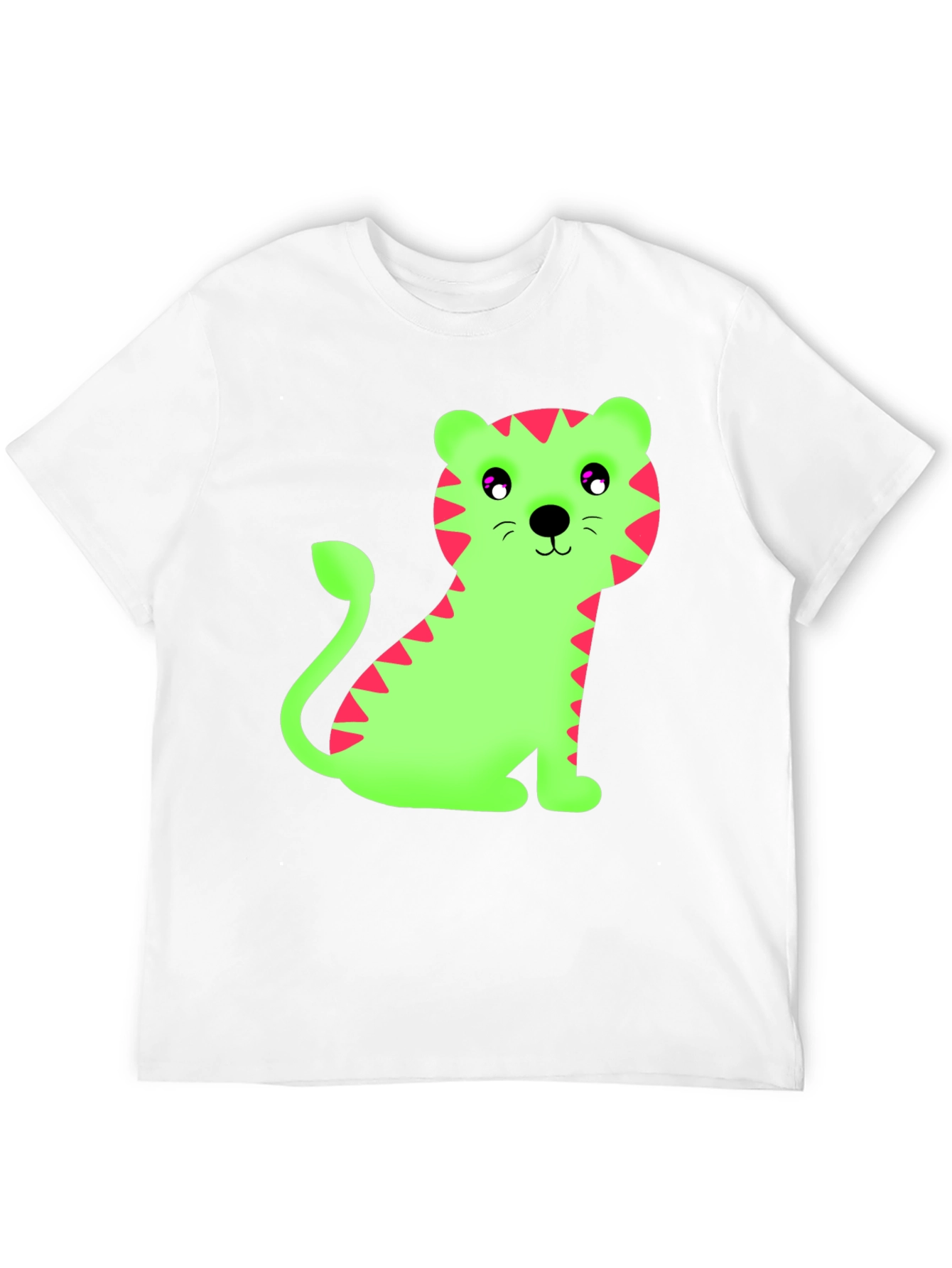 Black Cartoon Tiger Graphic Tee - Fun Black T-Shirt view 12