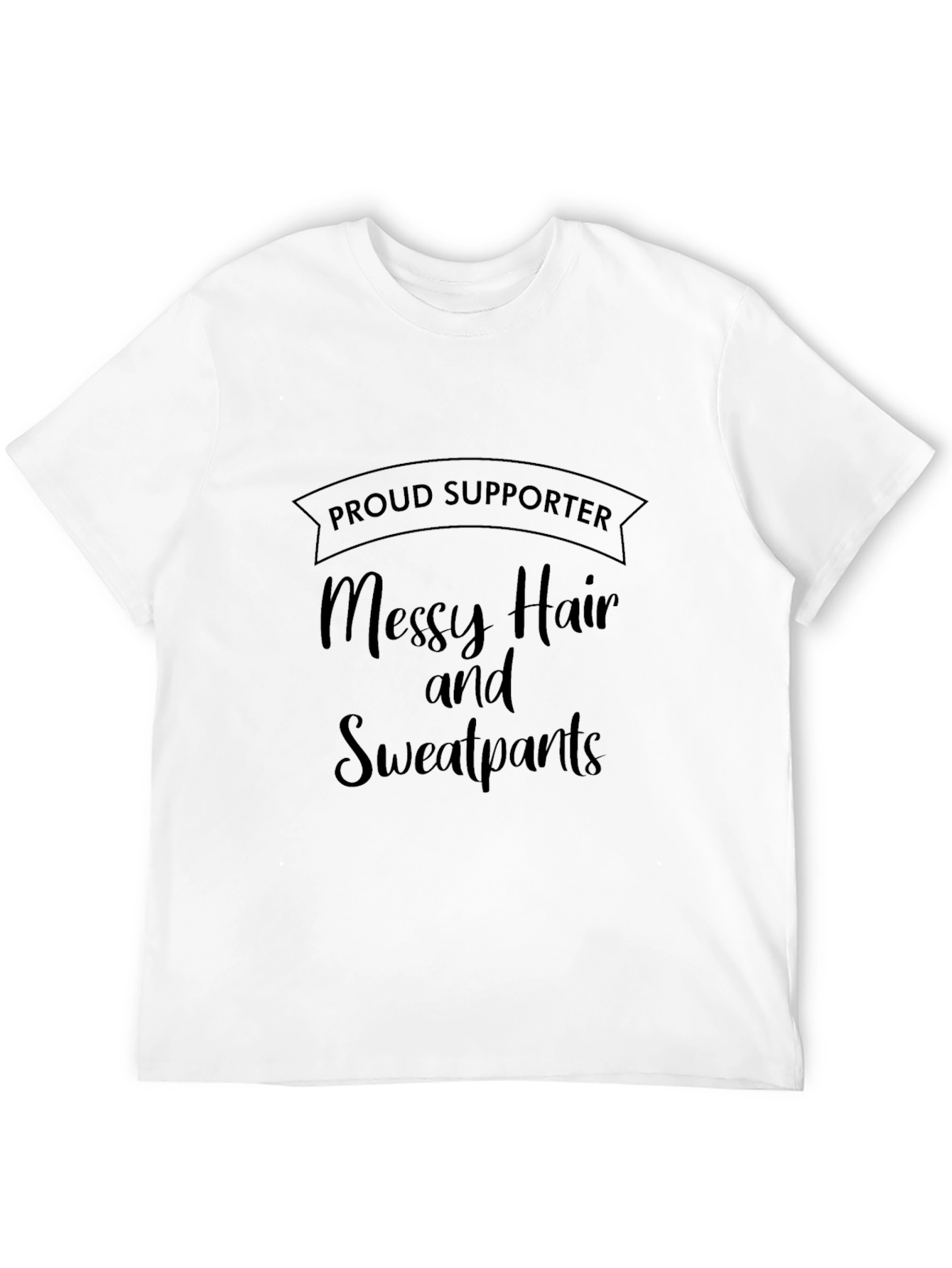 Black Proud Supporter Messy Hair Sweatpants T-Shirt view 12