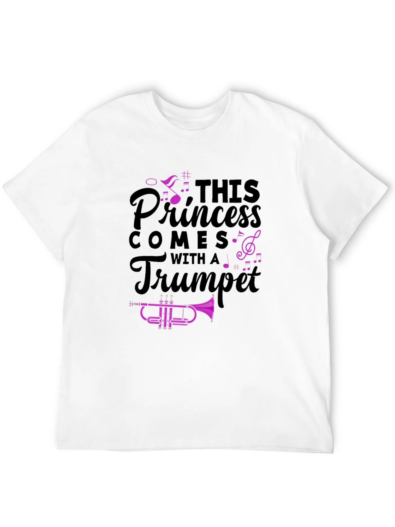Princess Trumpet Player Black T-Shirt - 12