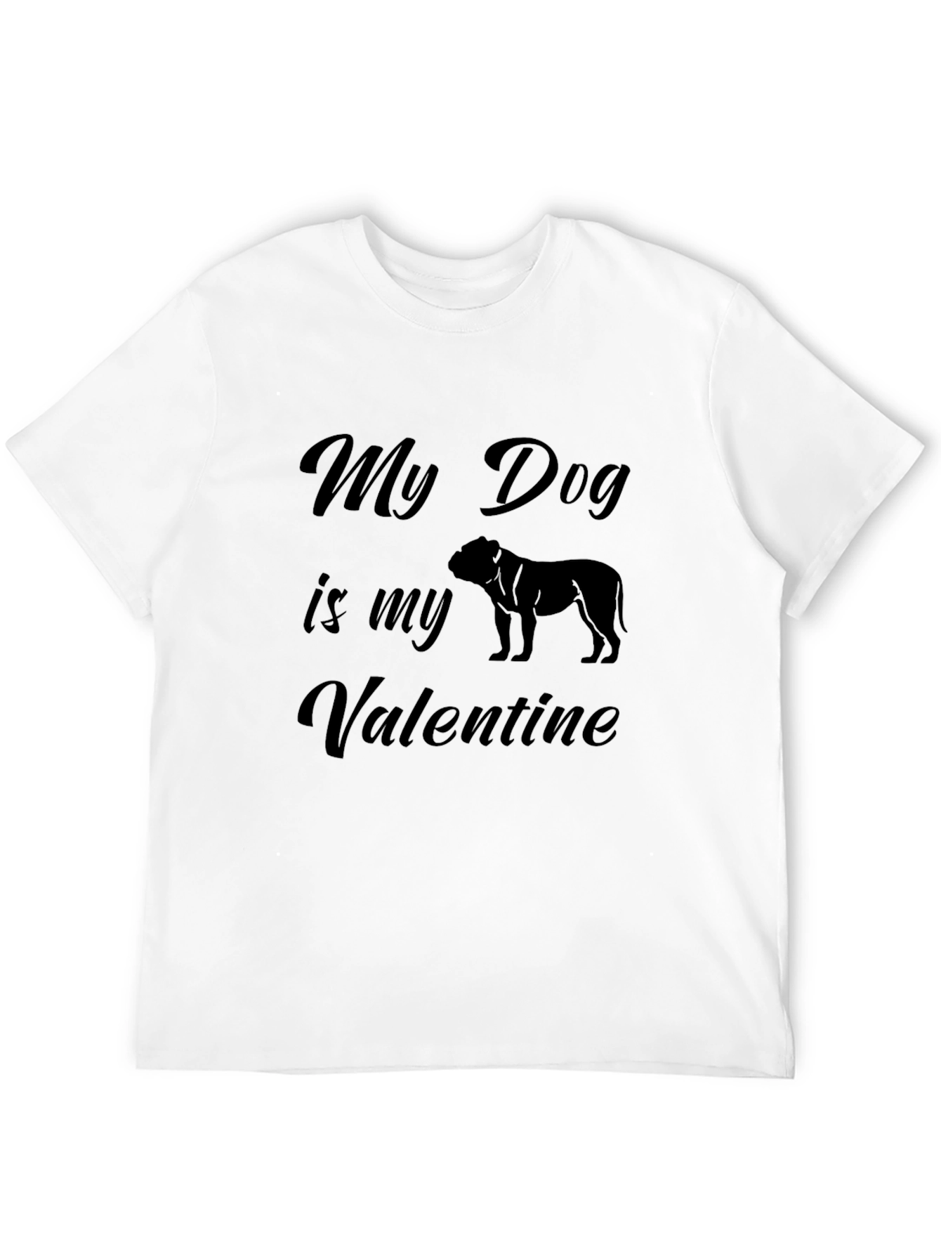 Black My Dog is My Valentine Black T-Shirt view 12