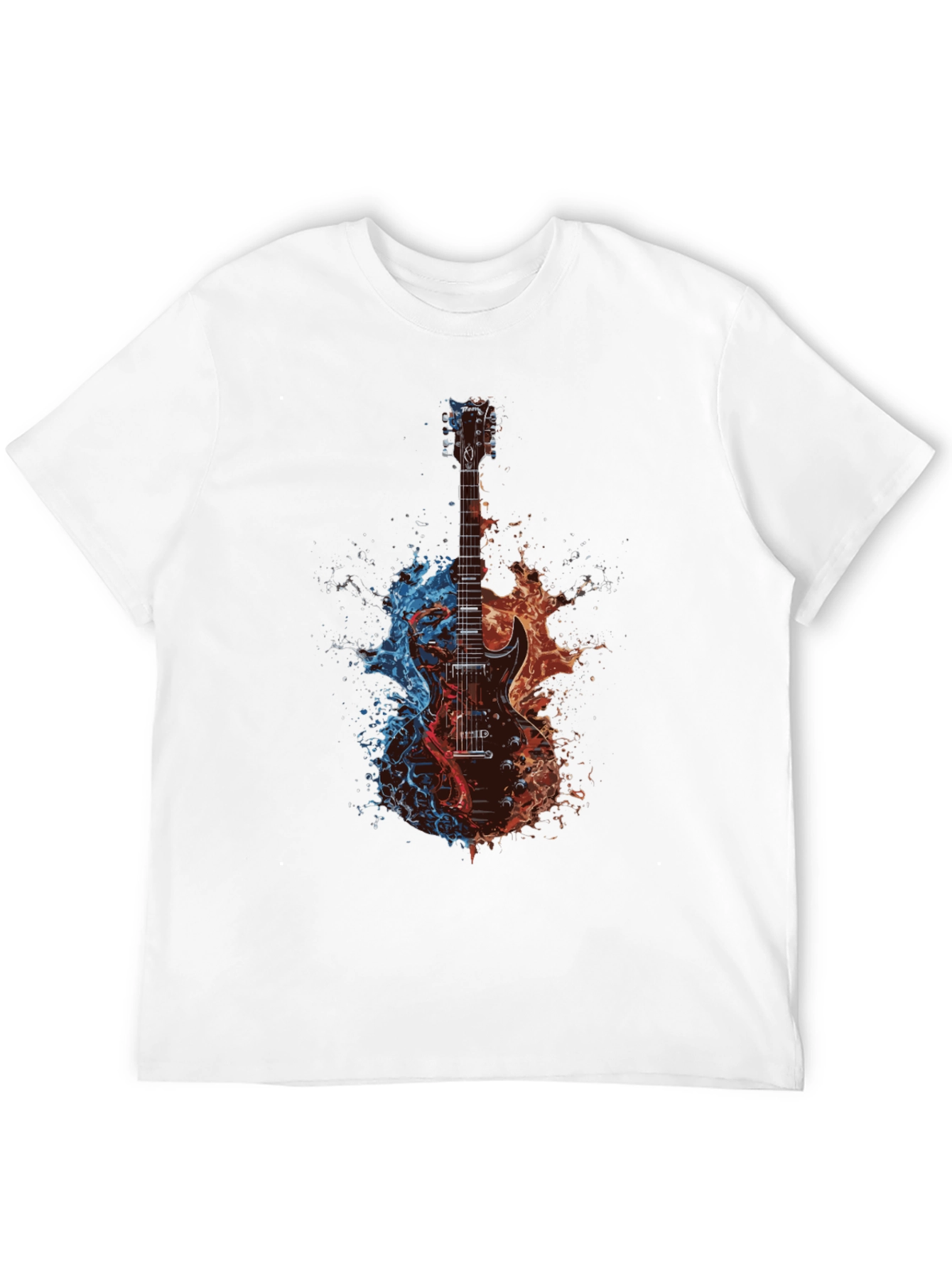 Black Fiery Guitar T-Shirt - Music Lover Tee view 12