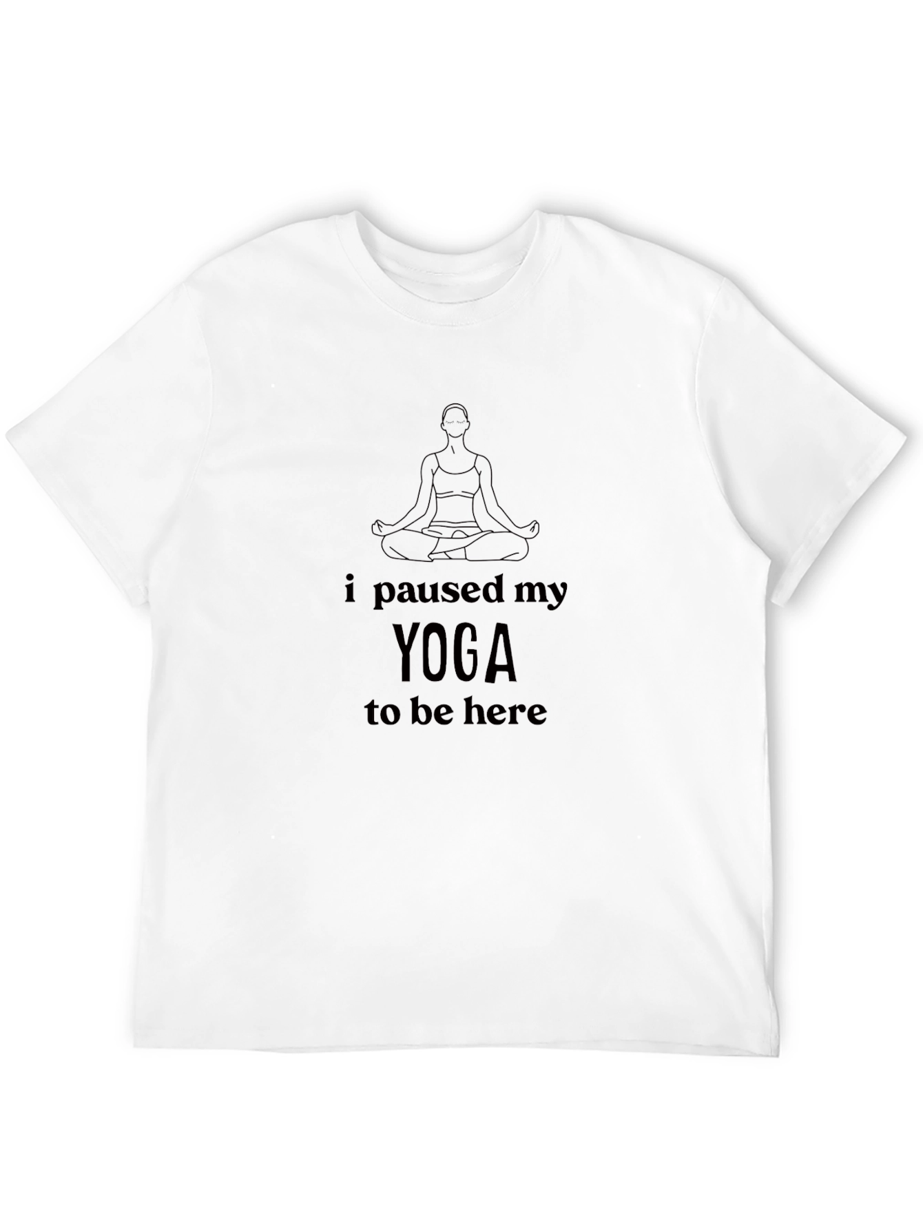 Black Yoga Paused T-Shirt - Relaxed Fit, Soft Cotton Blend view 12
