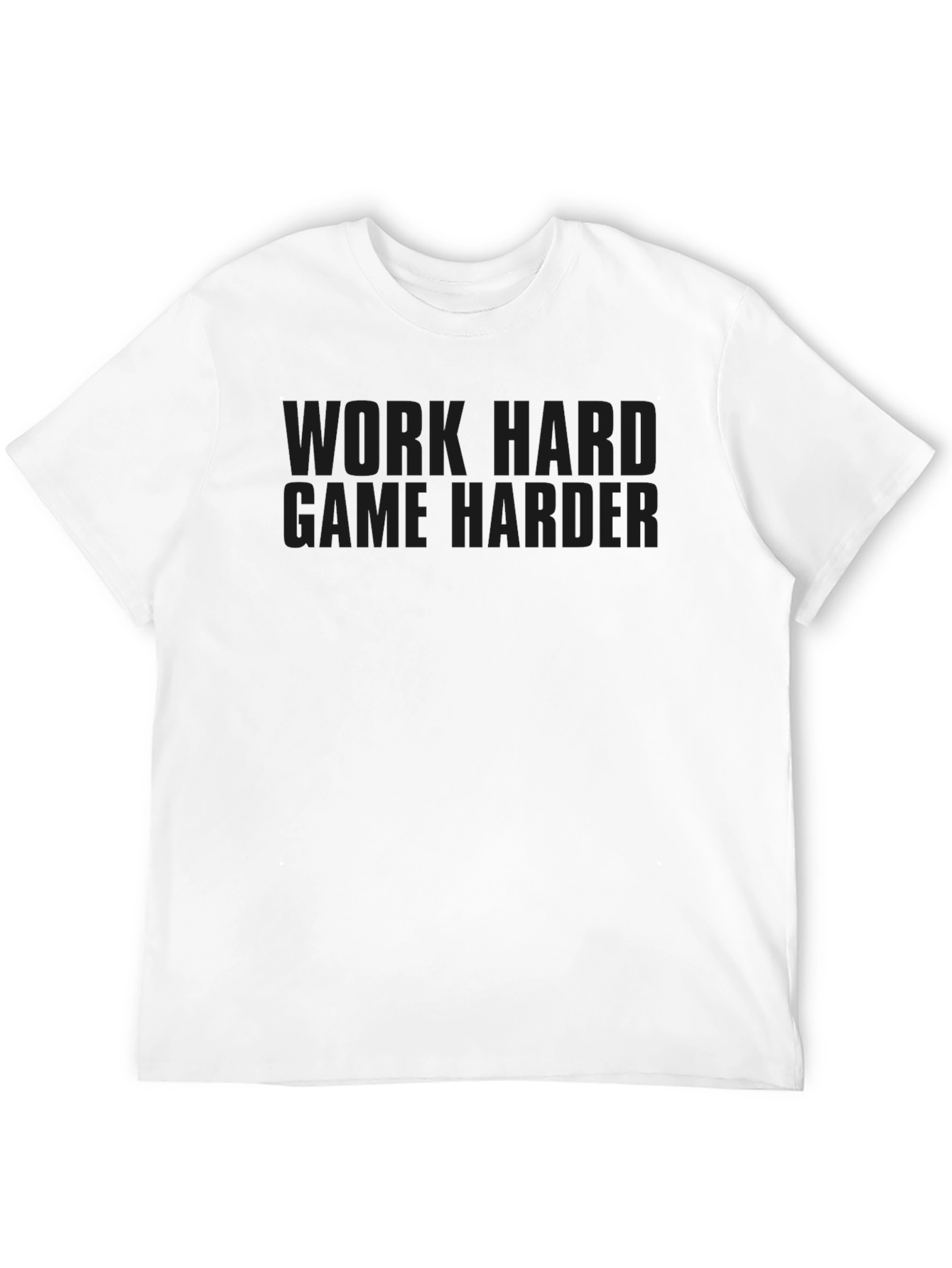 Black Work Hard, Game Harder - Black T-Shirt view 12