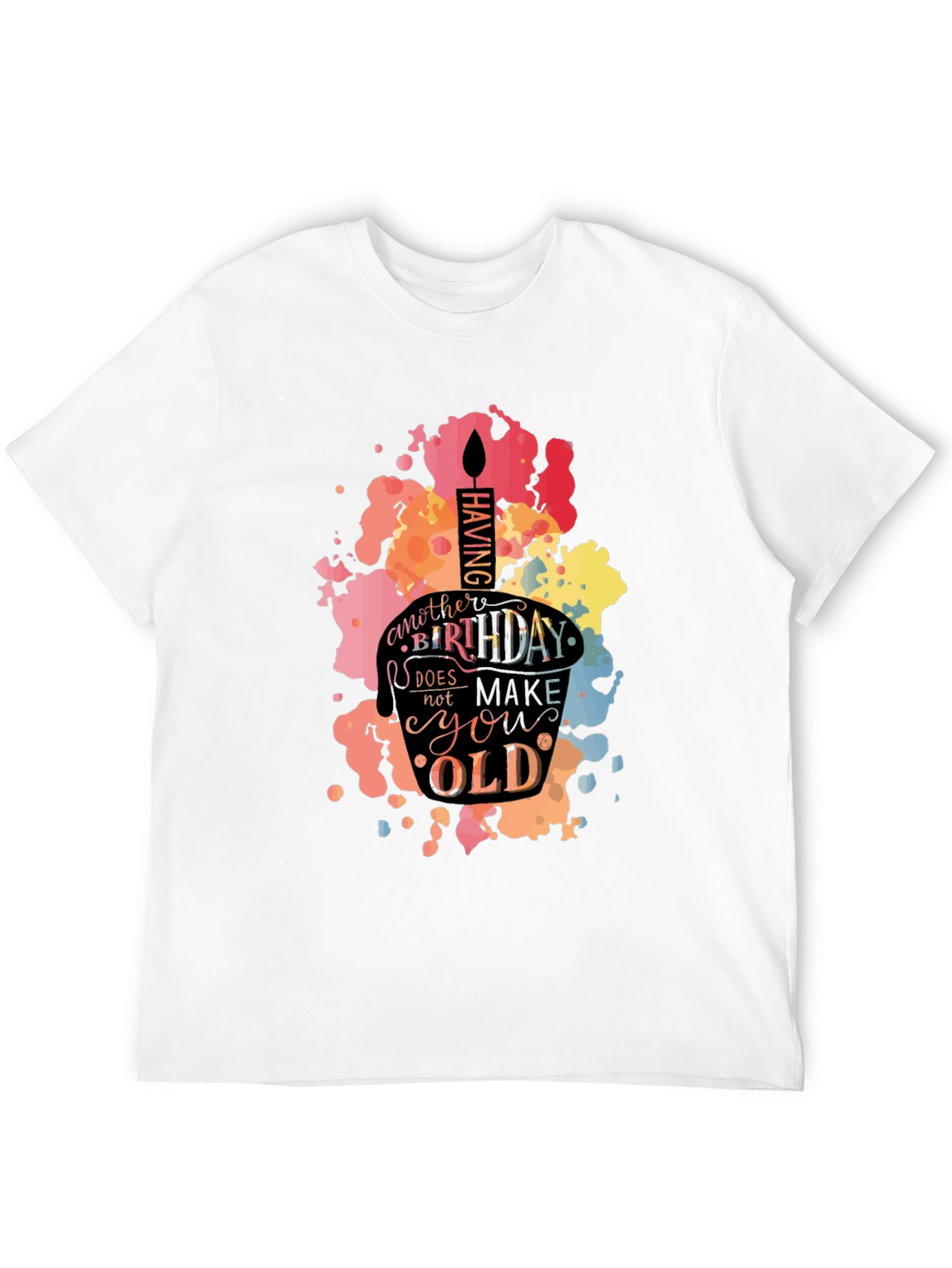 Black Birthday Cake T-Shirt - Unisex Graphic Tee view 12