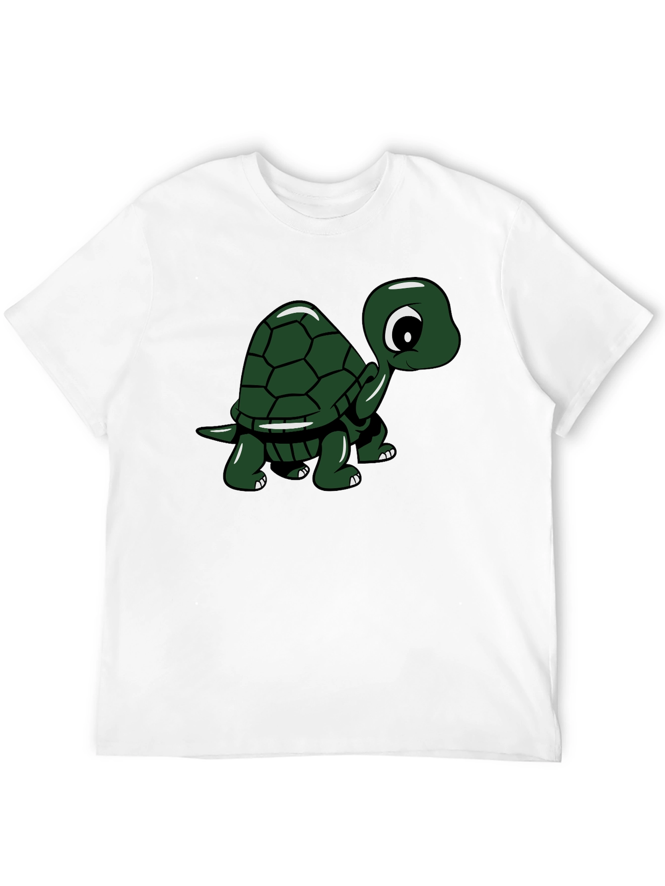 Black Cute Turtle Graphic Tee - Black Cotton T-Shirt view 12