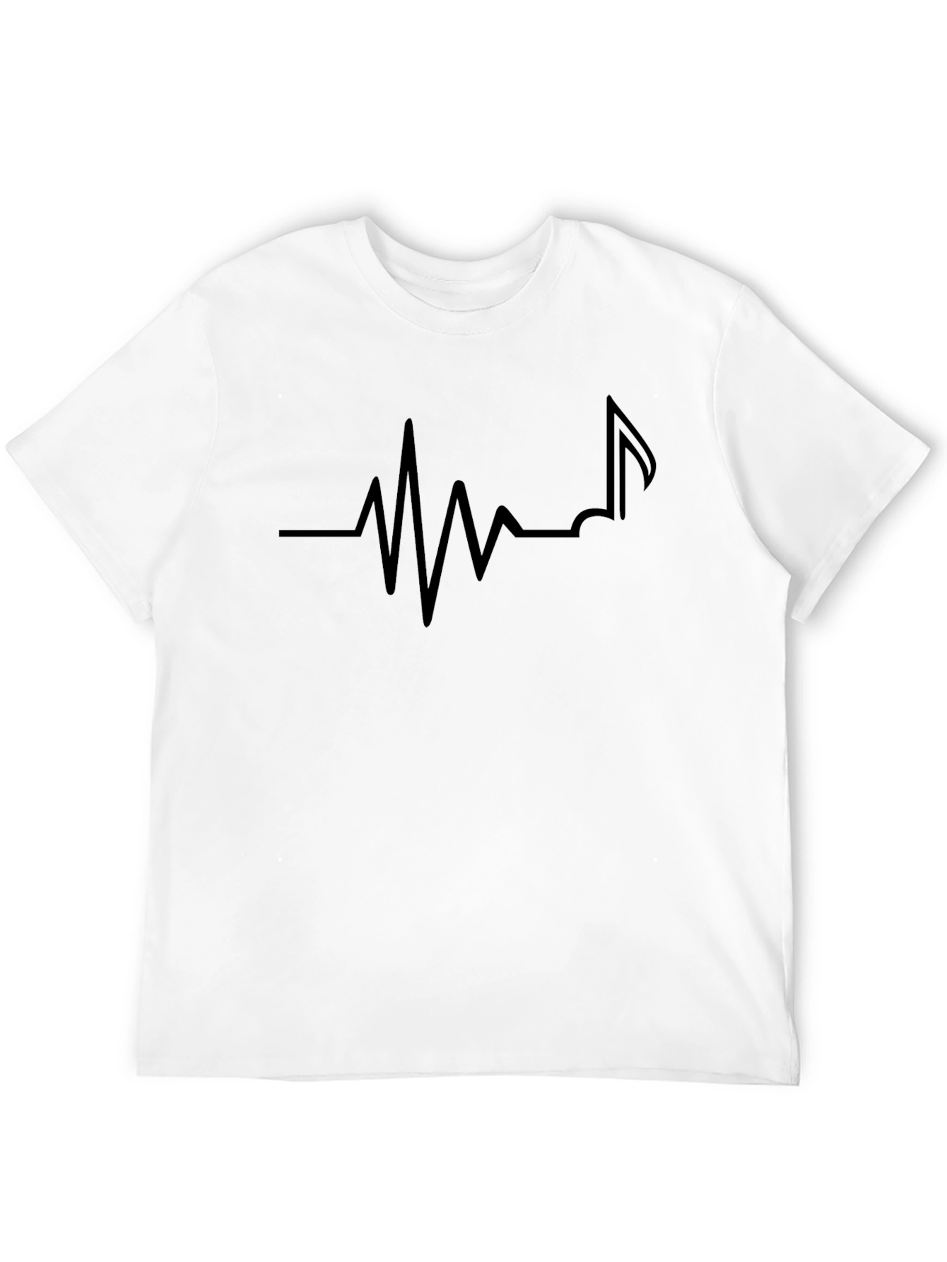 Black Music Note Heartbeat T-Shirt - Black view 12