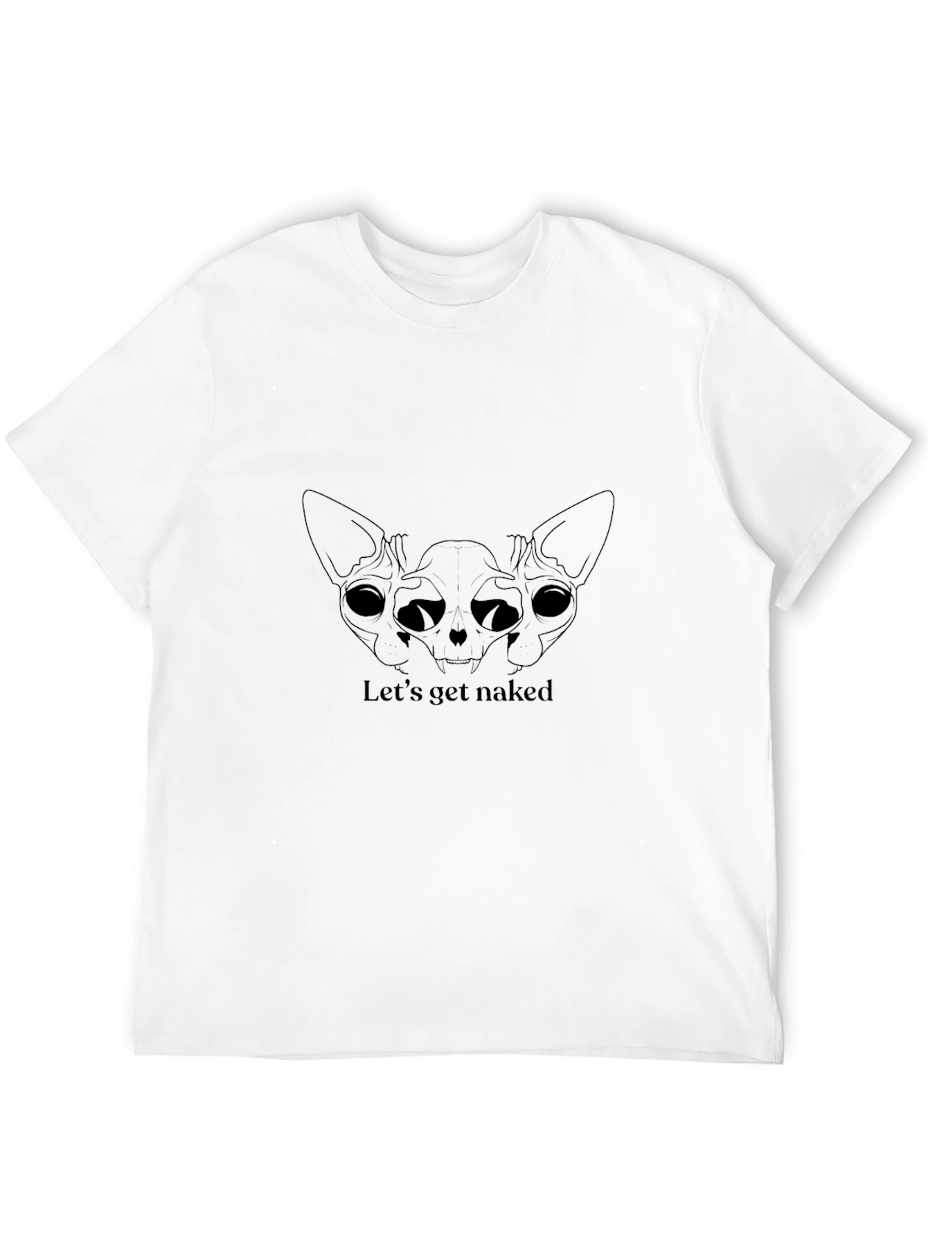 Black Skull Cat Graphic T-Shirt - Let's Get Naked! view 12