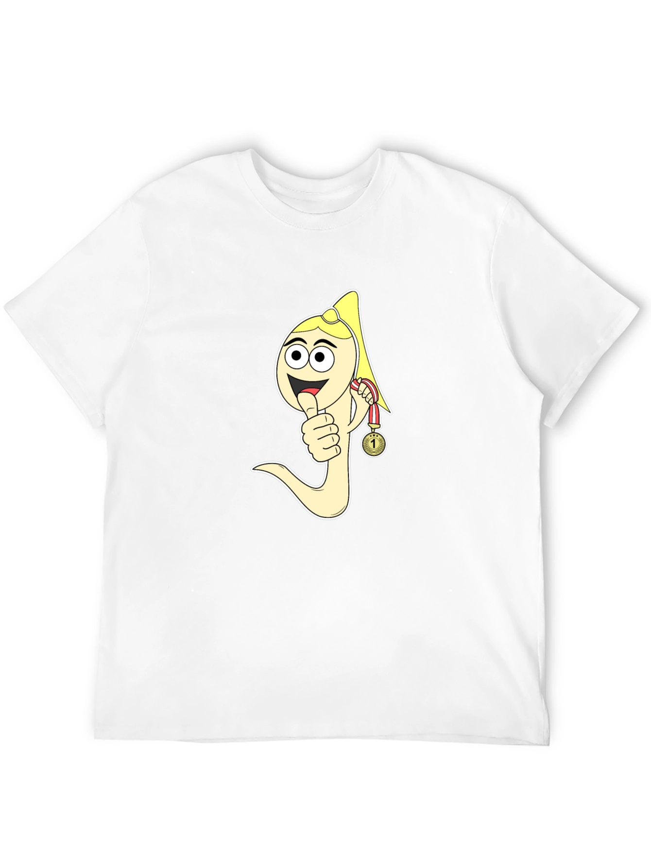 Black Funny Sperm Cartoon Graphic Black T-Shirt view 12