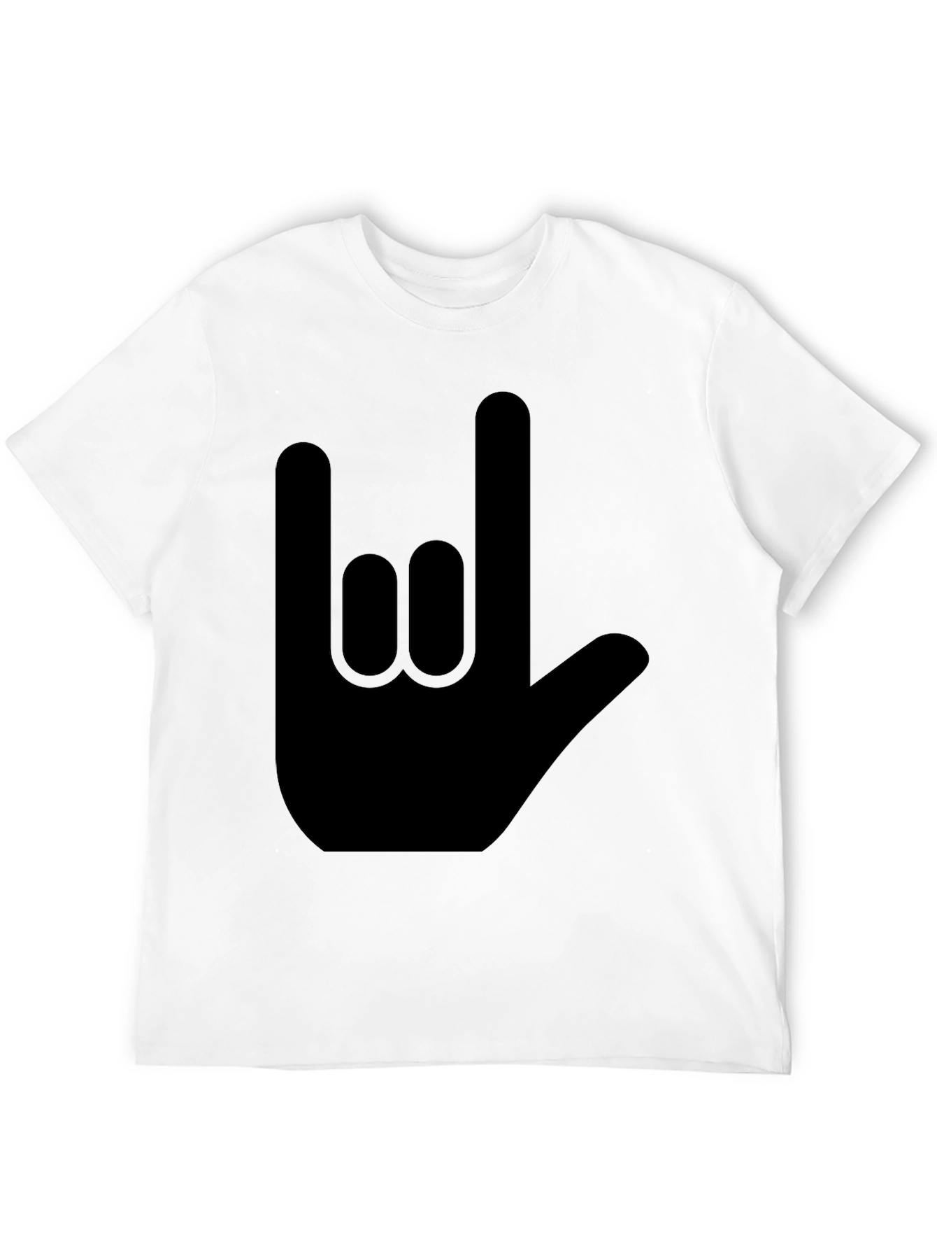 Black Rock On Hand Sign Black T-Shirt view 12