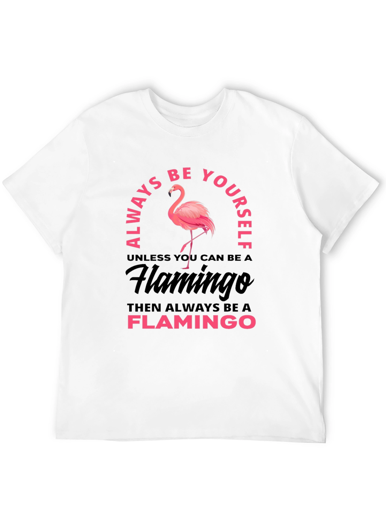 Black Always Be Yourself Flamingo Graphic T-Shirt view 12