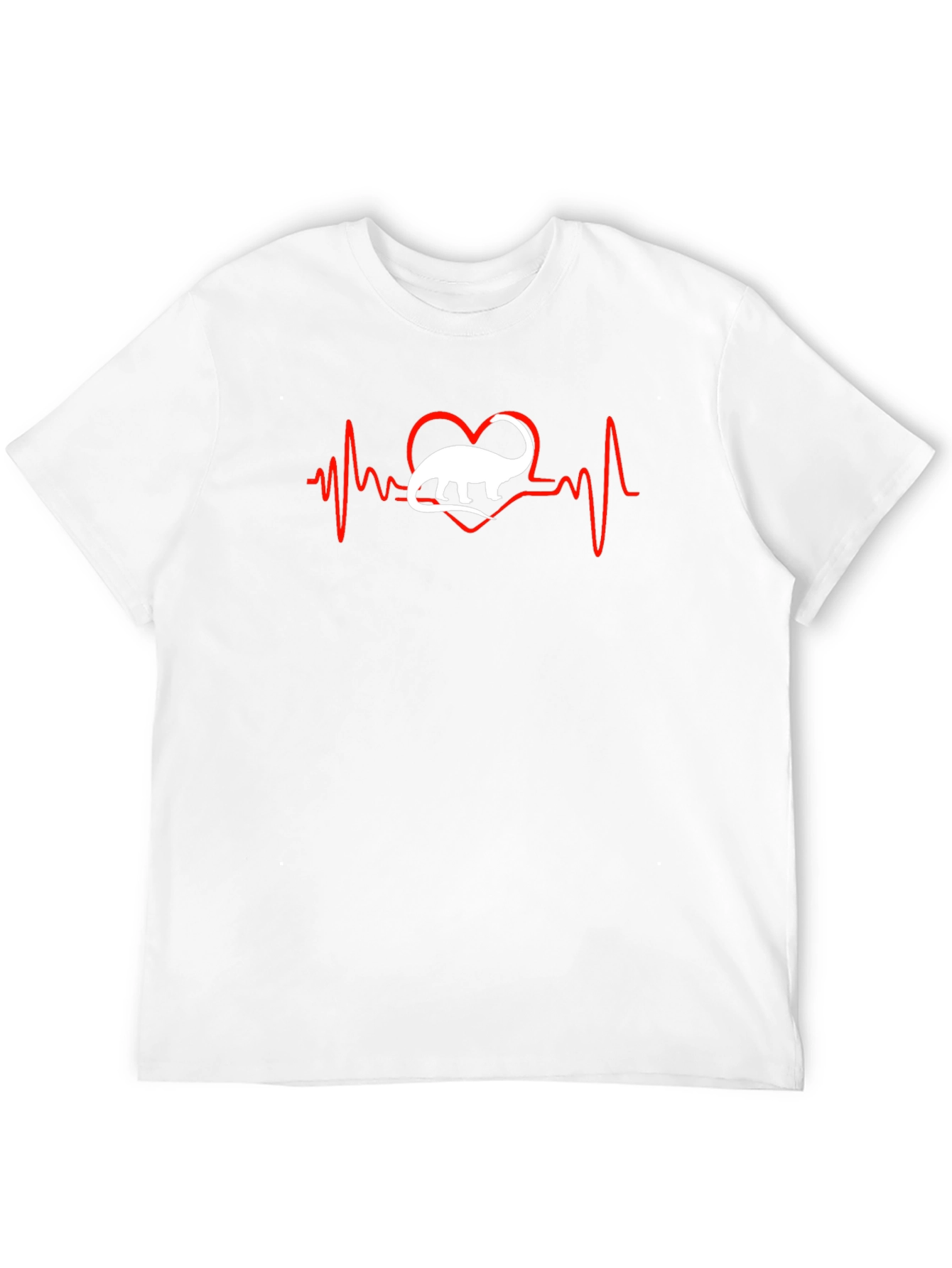 Black Dino Heartbeat T-Shirt - Black Cotton Tee view 12