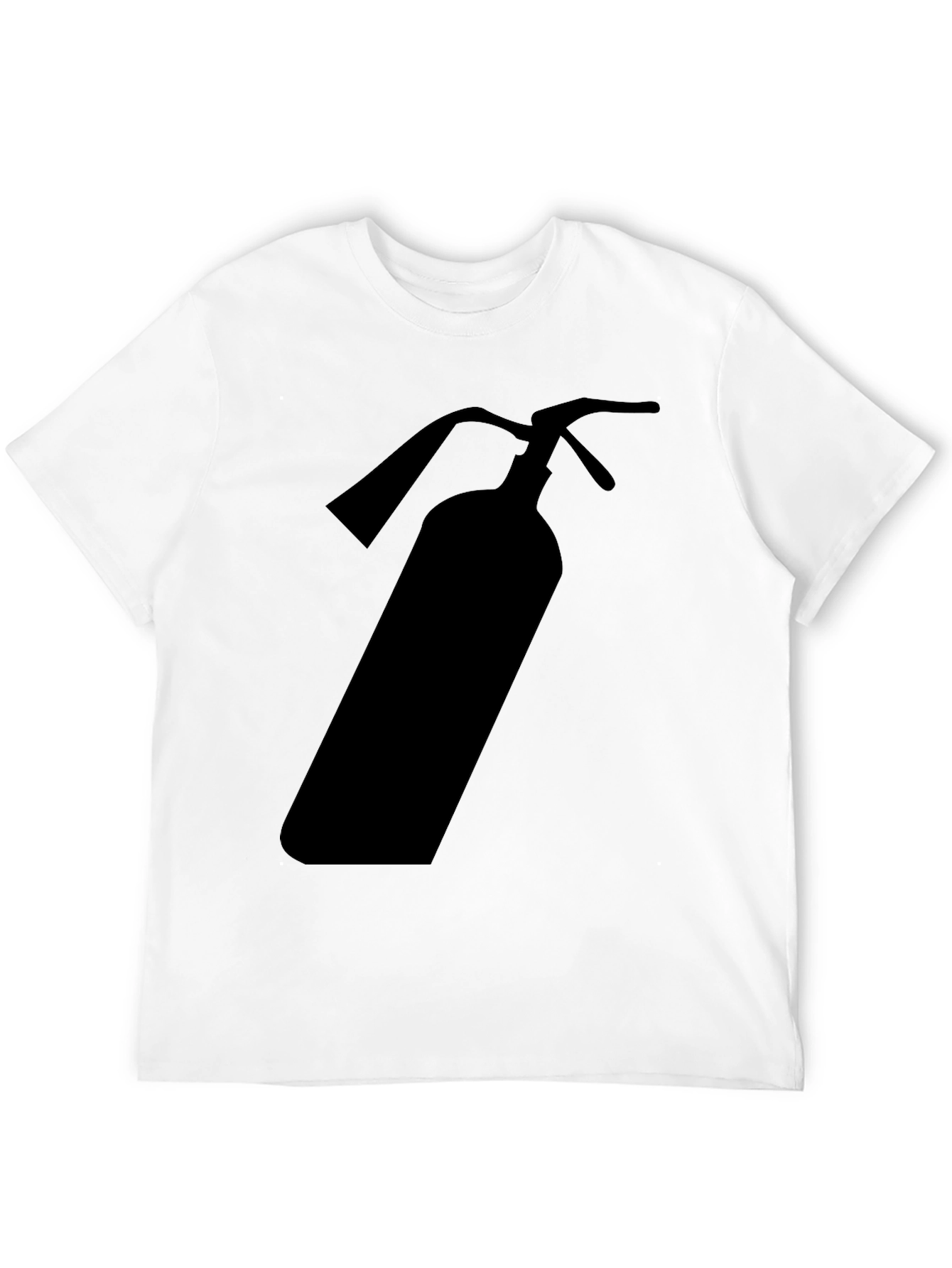 Black Fire Extinguisher Graphic Tee - Black Cotton T-Shirt view 12