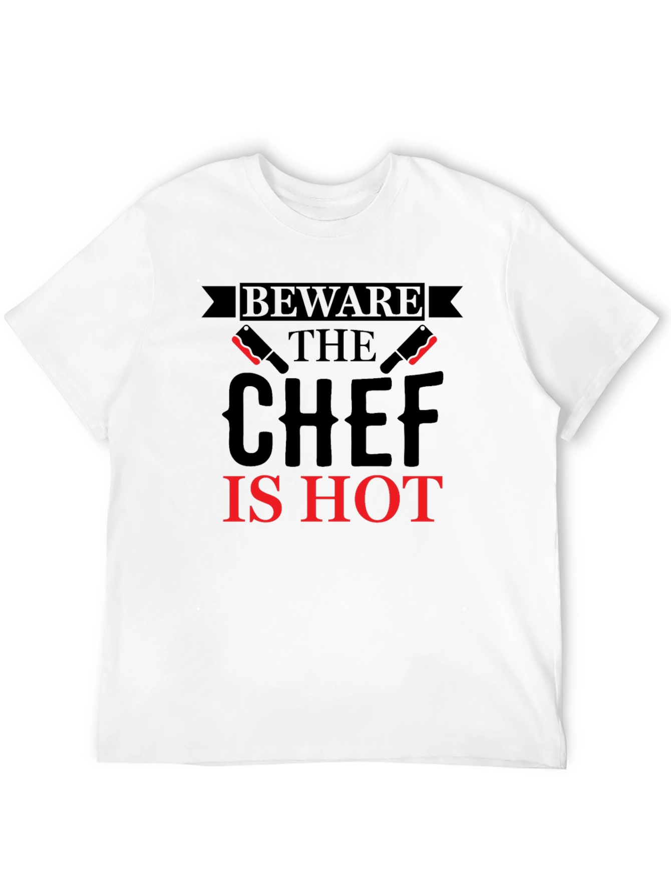 Black Beware The Chef Is Hot T-Shirt - Black view 12