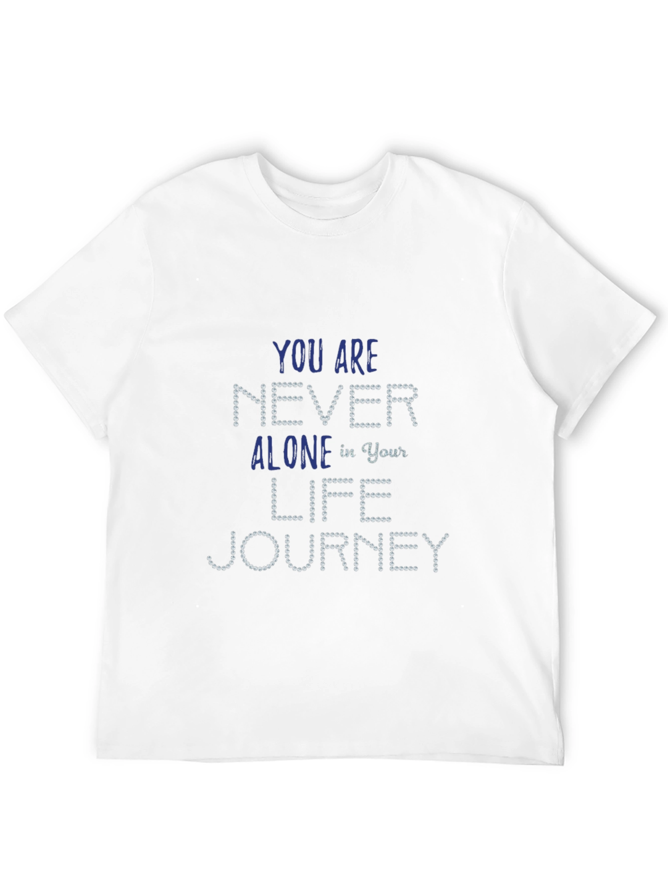 Black Inspirational "Never Alone" Black T-Shirt view 12