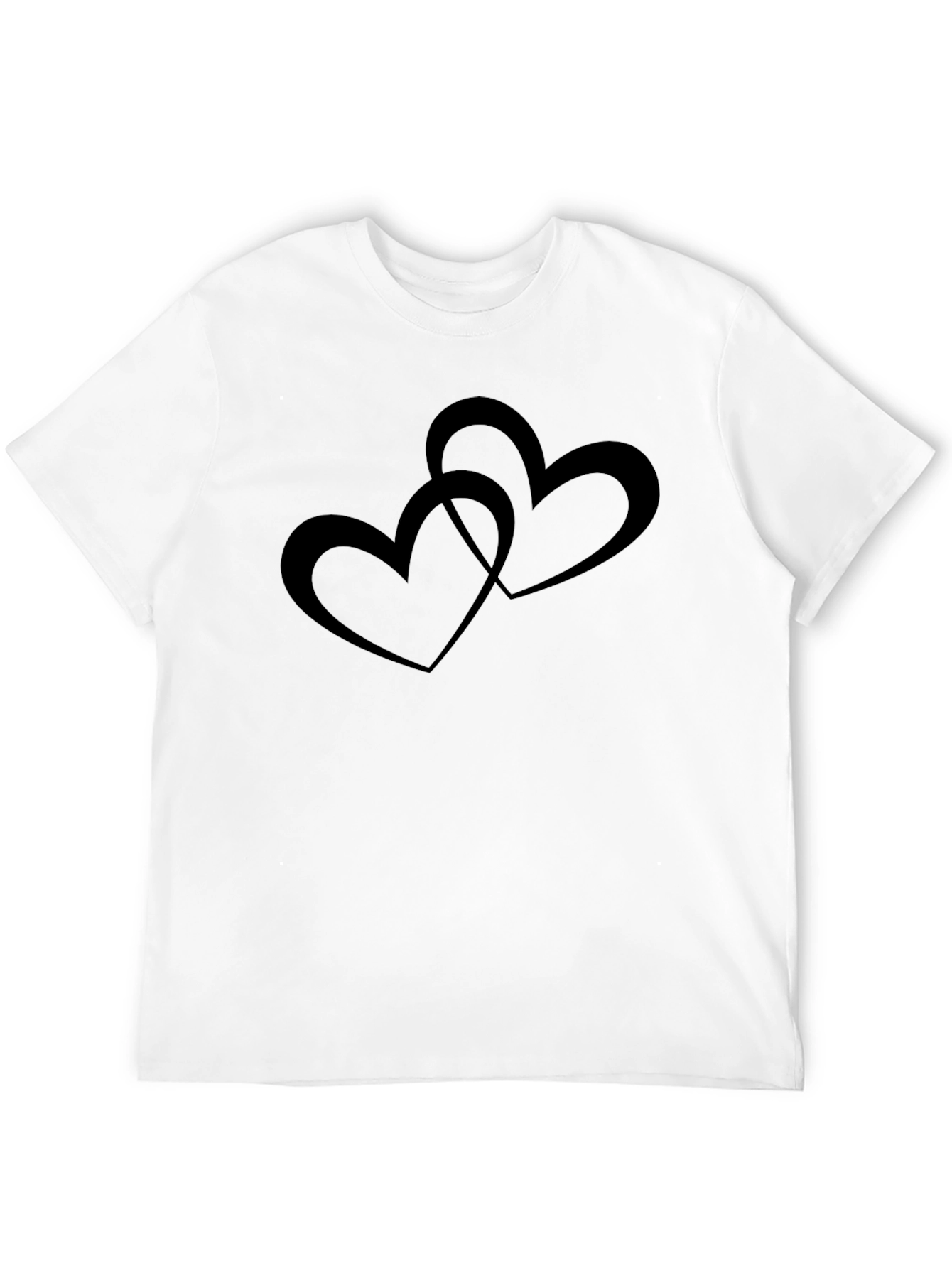 Black Heart Tee - Minimalist Black Cotton Blend T-Shirt view 12