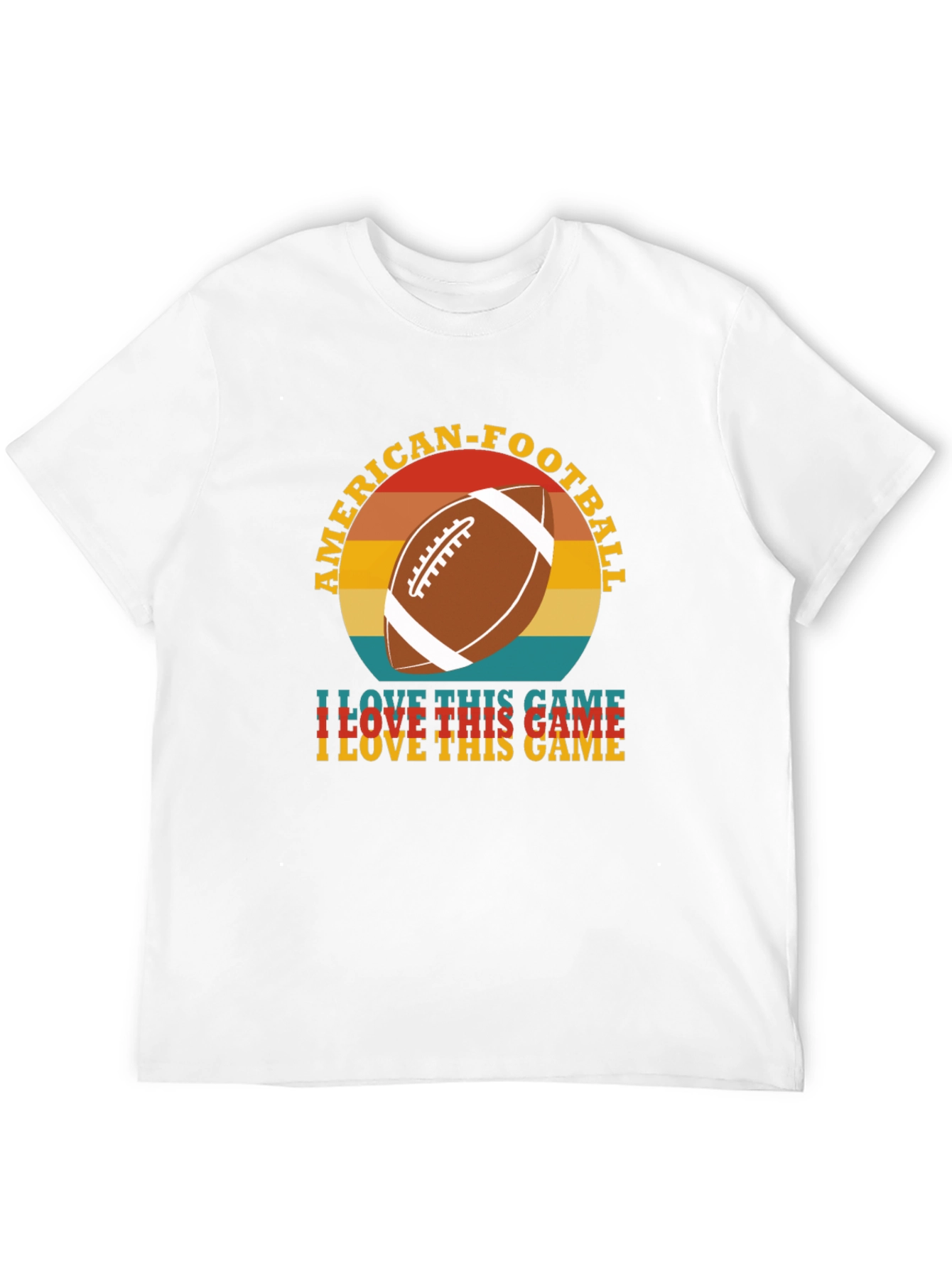 Black American Football Retro T-Shirt view 12