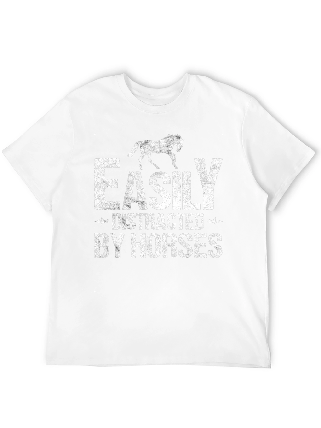 Black Easily Distracted By Horses Graphic T-Shirt view 12