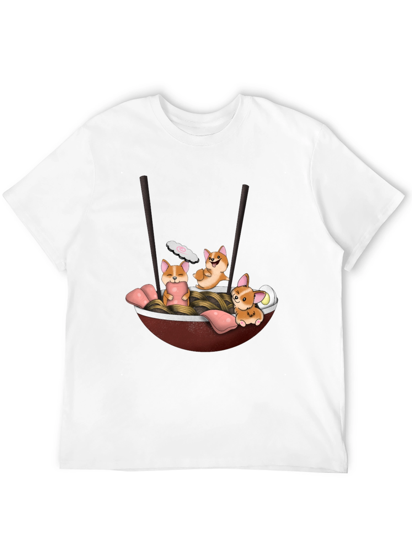 Black Corgi Ramen T-Shirt view 12