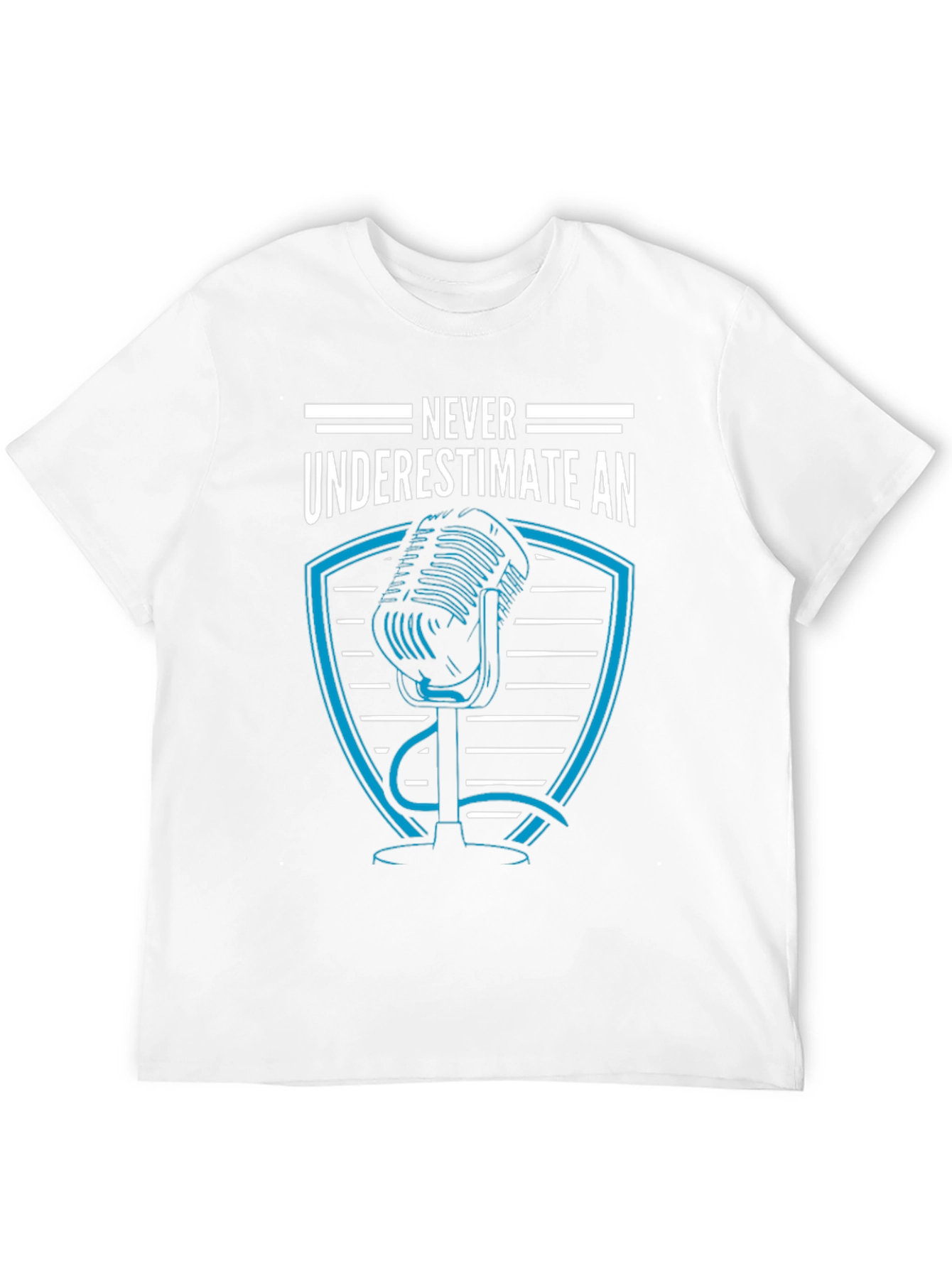 Black Never Underestimate T-Shirt - Microphone Graphic Tee view 12