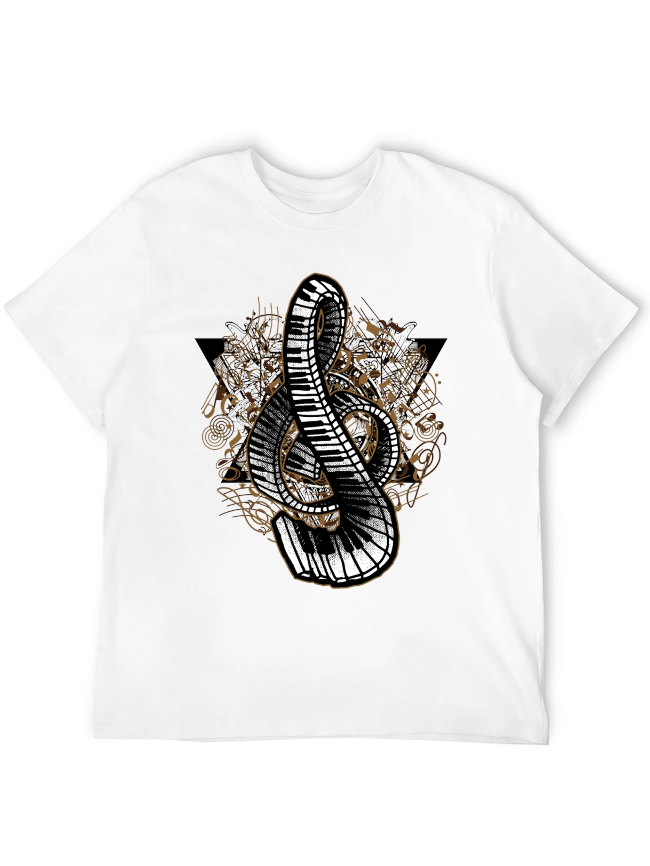 Black Musical Treble Clef Piano T-Shirt view 12