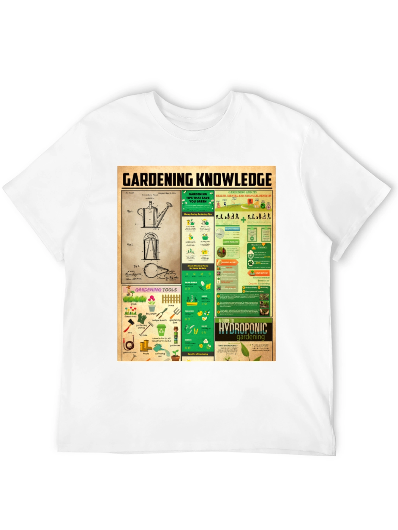 Black Gardening Knowledge T-Shirt view 12