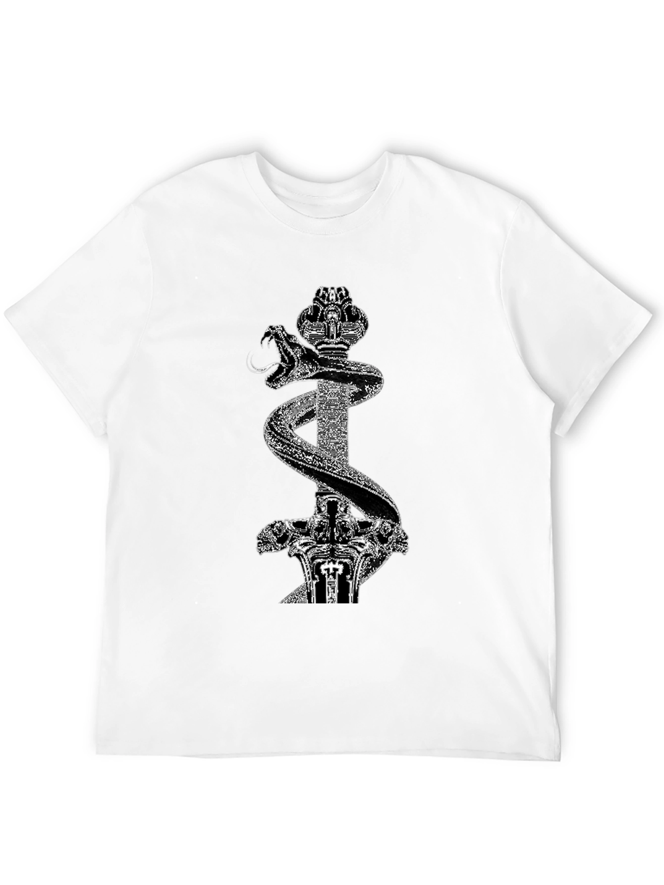 Black Black T-Shirt with Snake & Sword Graphic view 12