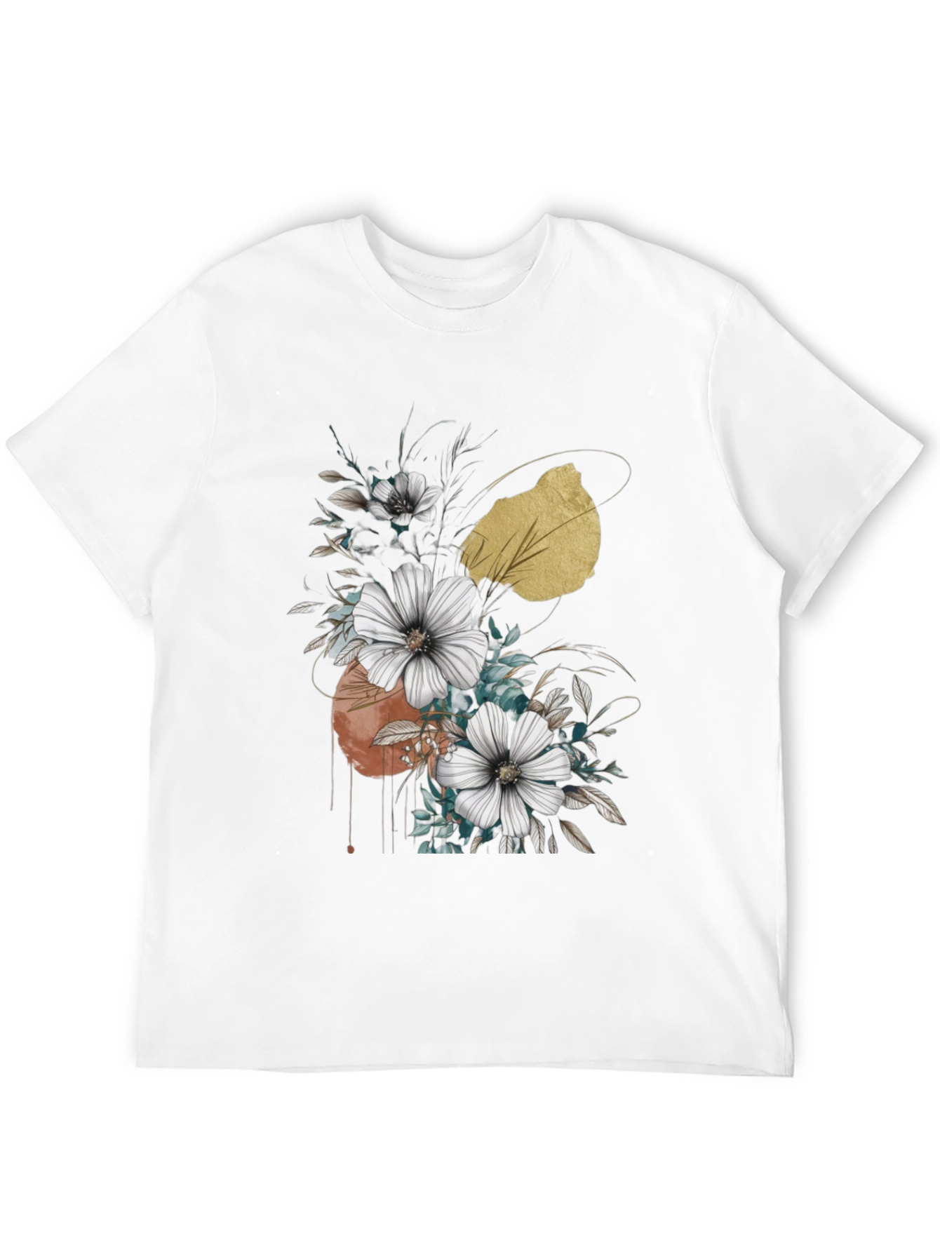 Black Floral Graphic Black T-Shirt view 12