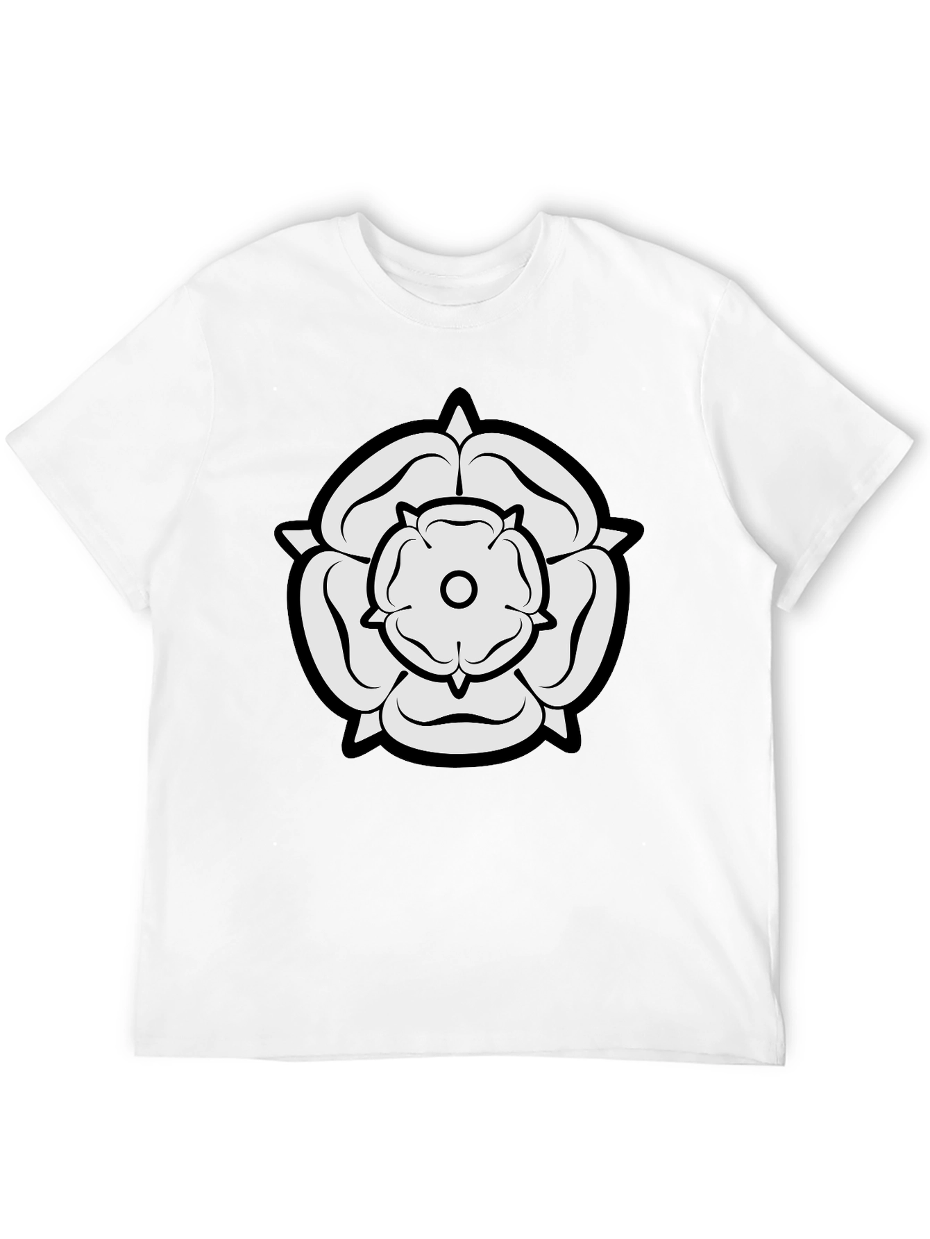 Black White Rose Graphic Black Tee view 12