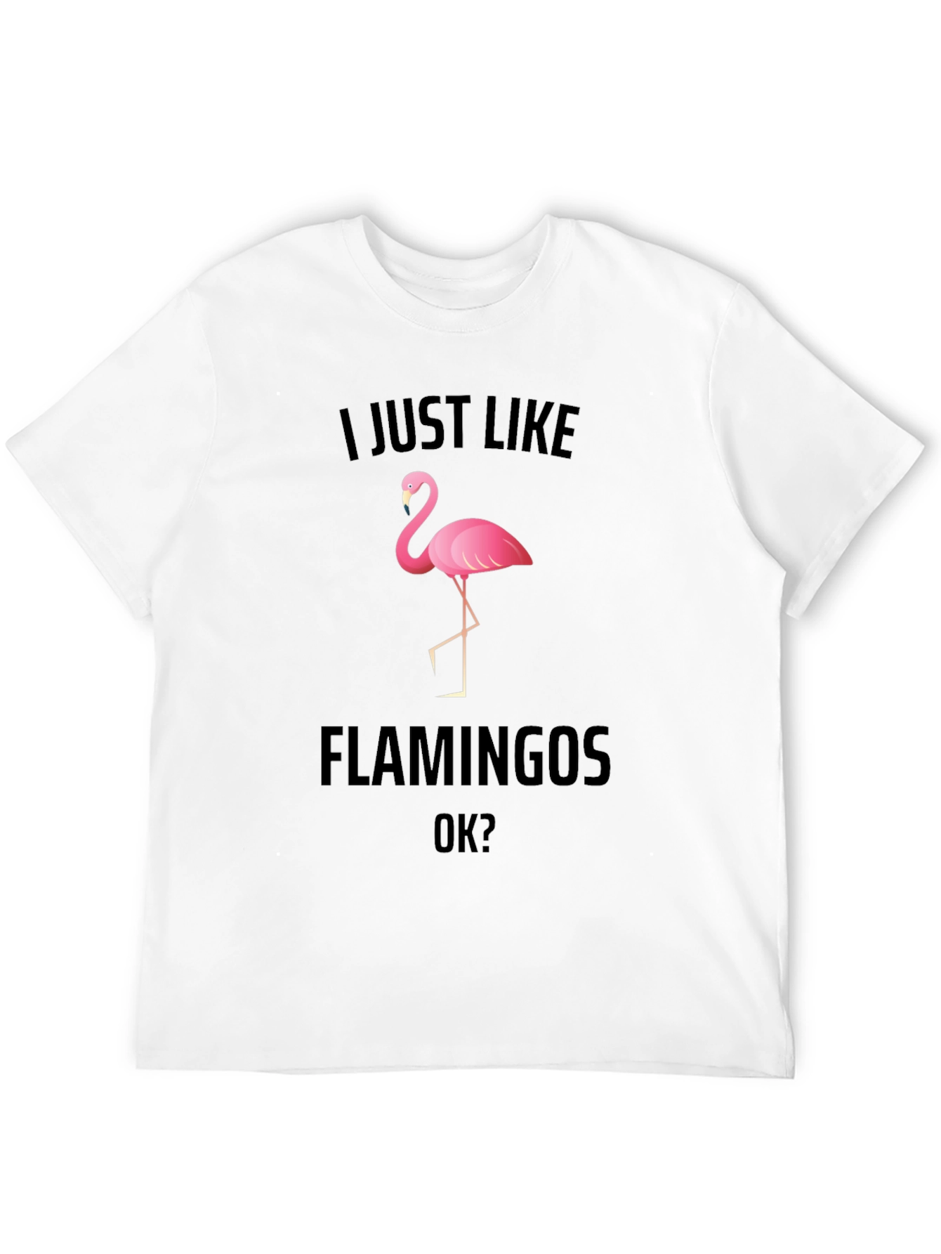 Black I Just Like Flamingos Graphic T-Shirt view 12