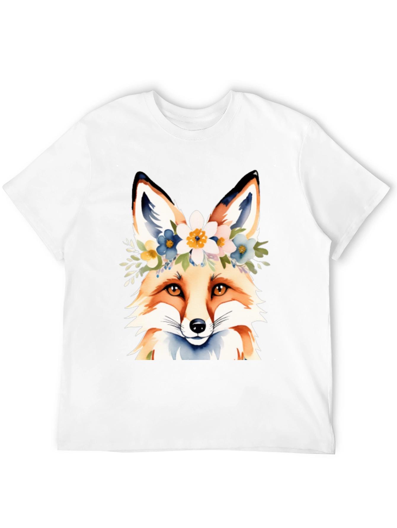 Black Floral Fox Tee - Stylish Graphic T-Shirt view 12