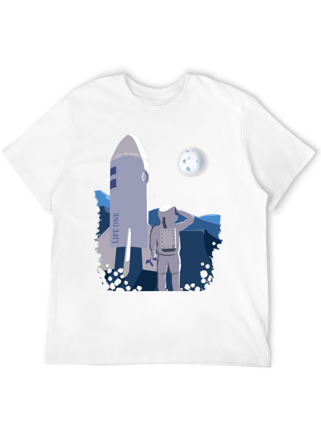 Black Astronaut & Rocket Graphic T-Shirt - Space Adventure Tee view 12