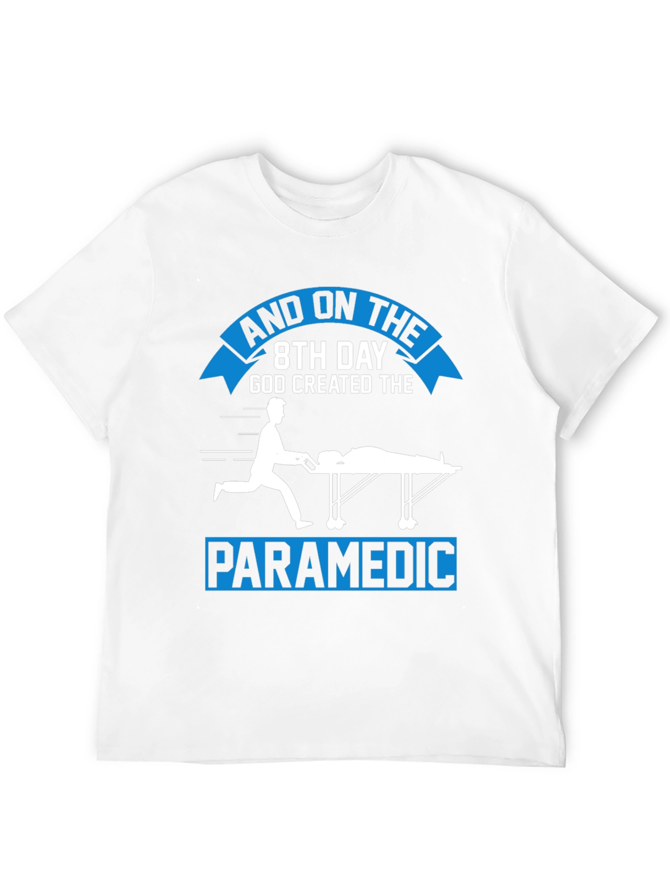 Black Paramedic Graphic Tee - "8th Day God Created" Design view 12