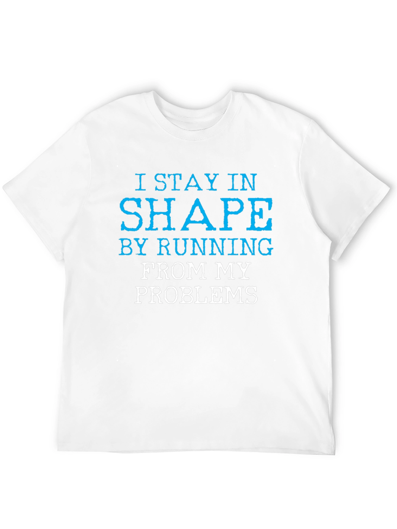 Black Funny Slogan T-Shirt: I Stay in Shape by Running view 12