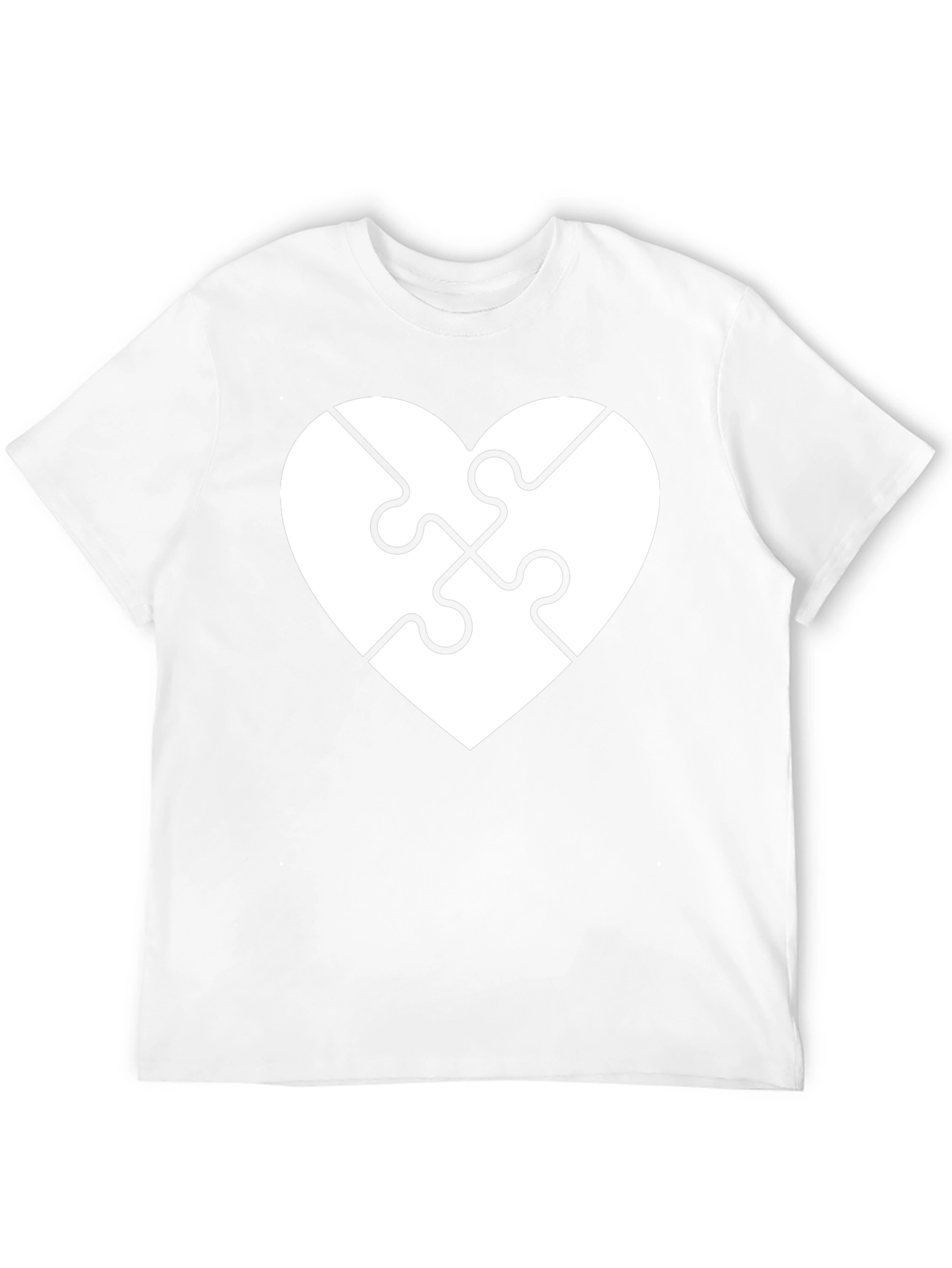Black Heart Puzzle Piece Graphic Tee - Black Cotton view 12