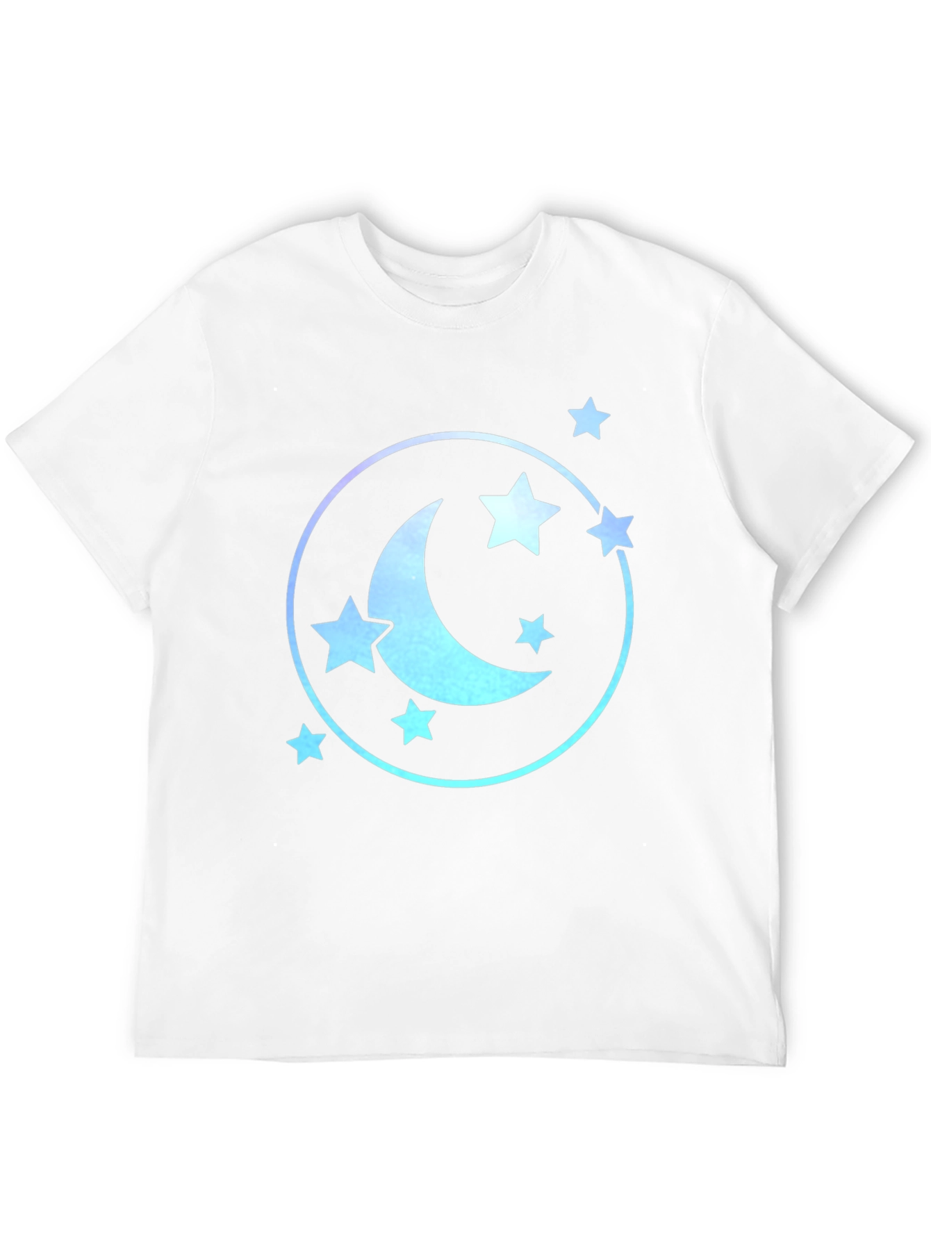 Black Celestial Moon & Stars Graphic Tee - Black Cotton Blend view 12