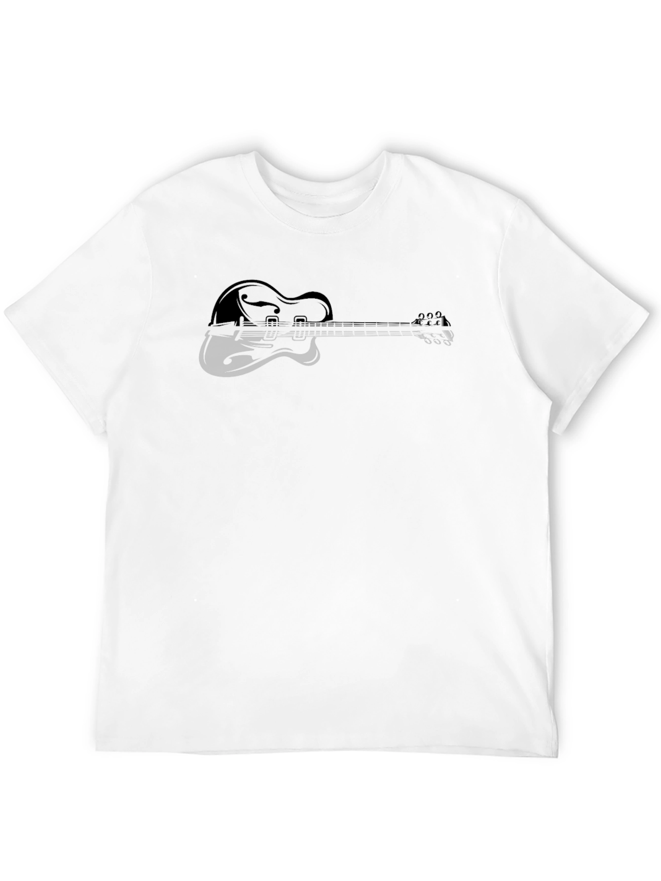 Black Guitar Silhouette Graphic Tee - Stylish Musician's T-Shirt view 12