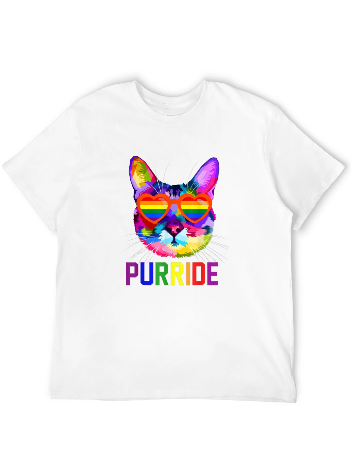 Black Rainbow Purride Cat T-Shirt view 12