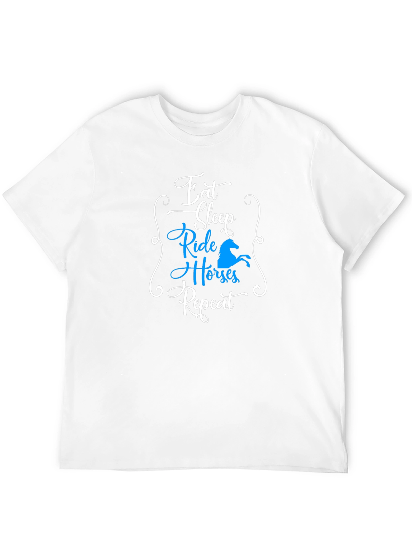 Black Eat Sleep Ride Horses Repeat T-Shirt view 12