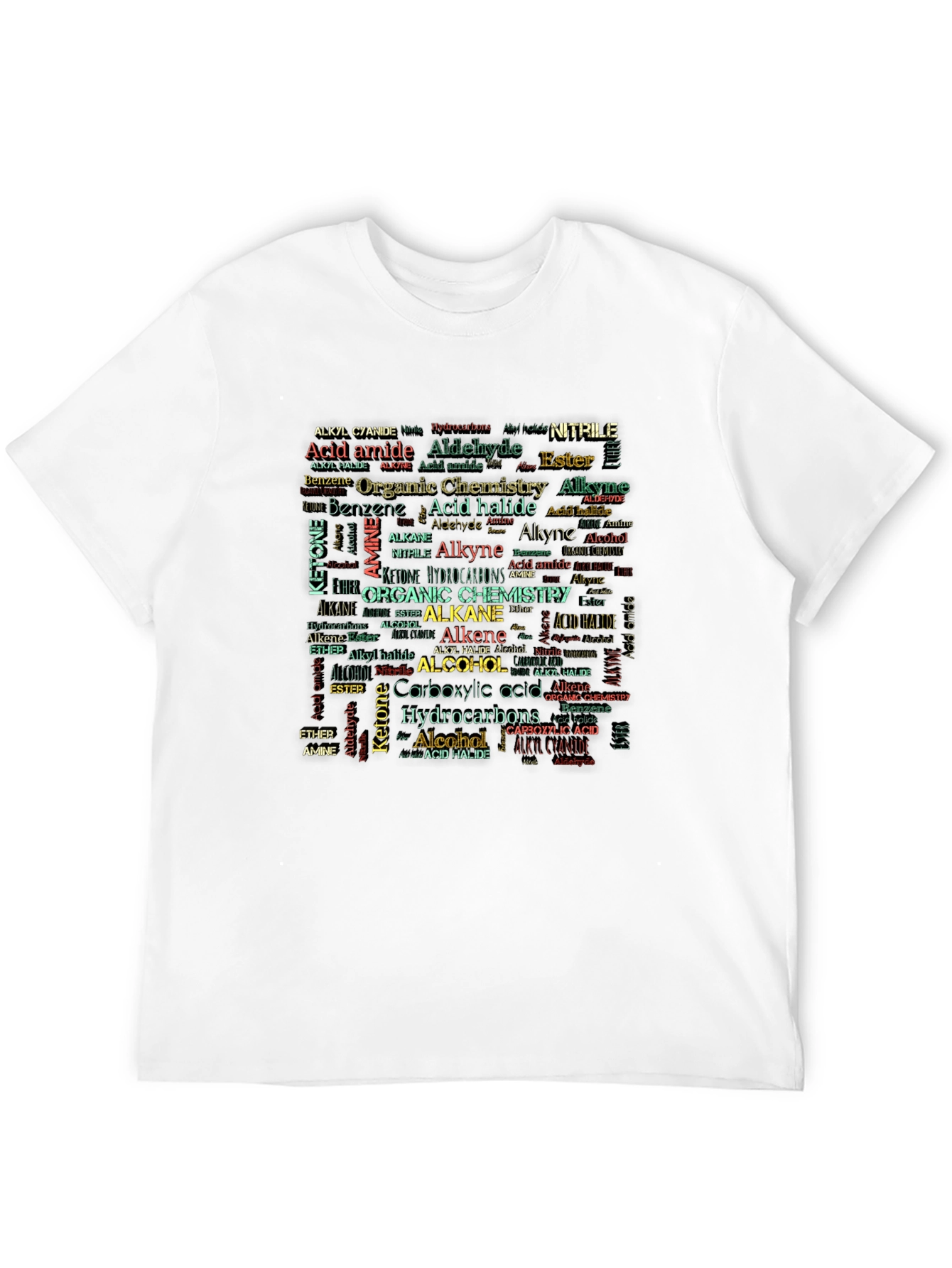 Black Organic Chemistry Word Cloud T-Shirt view 12